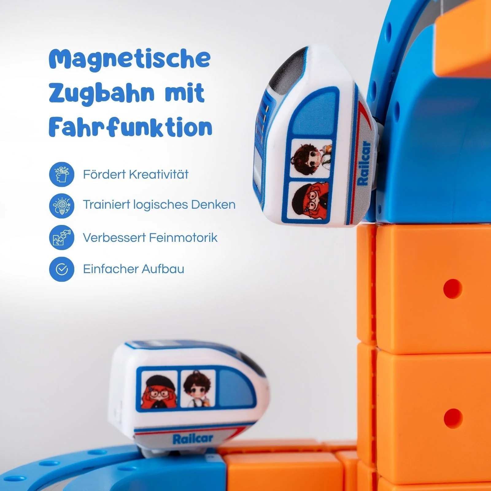162-tlg. Magnet-Zugbahn Magnetische Rennbahn Zugstrecke Rennstrecke - Image 3