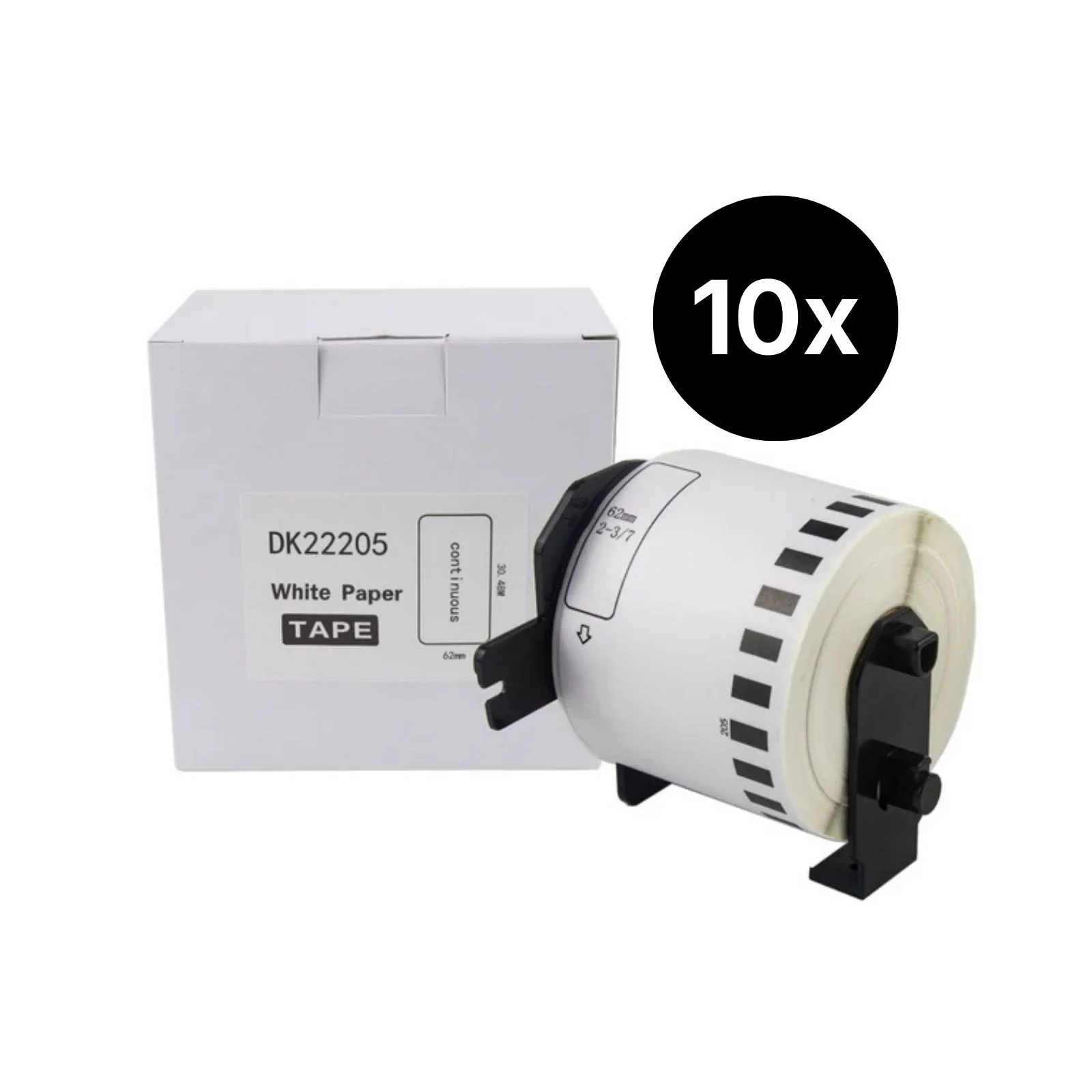 10er-Set Alternative Etikettenrolle zu Brother DK-22205 Etiketten