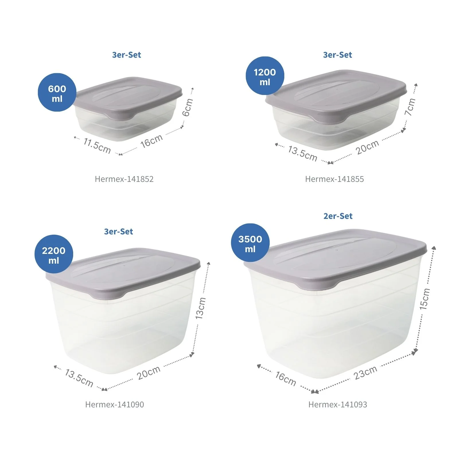 11-tlg. Frischhaltedosen-Set Gefrierdosen Meal-Prep-Dosen Vorratsdosen - Image 2