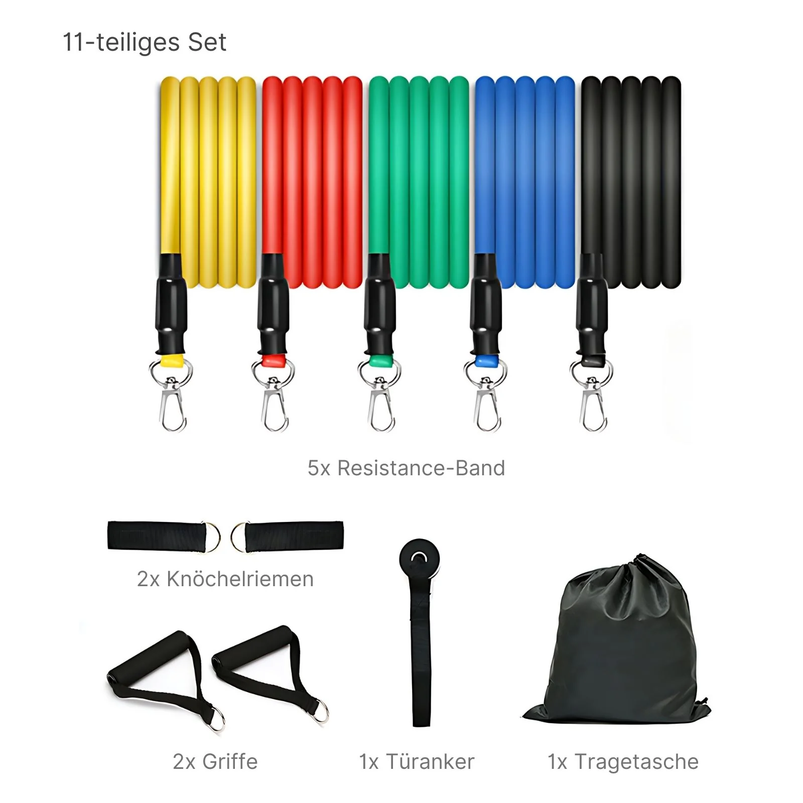 11-tlg. Set Resistance-Band Fitnessband Trainingsband Widerstandsband - Image 2
