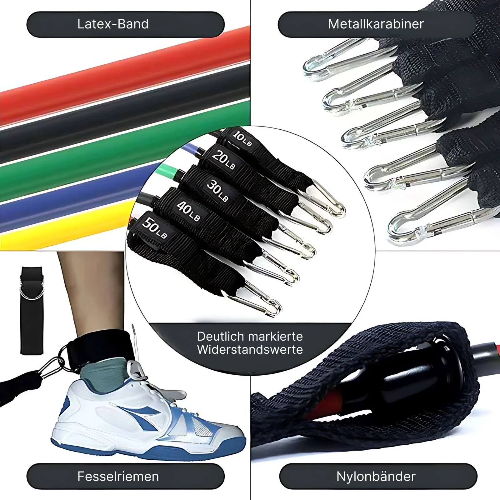 11-tlg. Set Resistance-Band Fitnessband Trainingsband Widerstandsband - Image 3