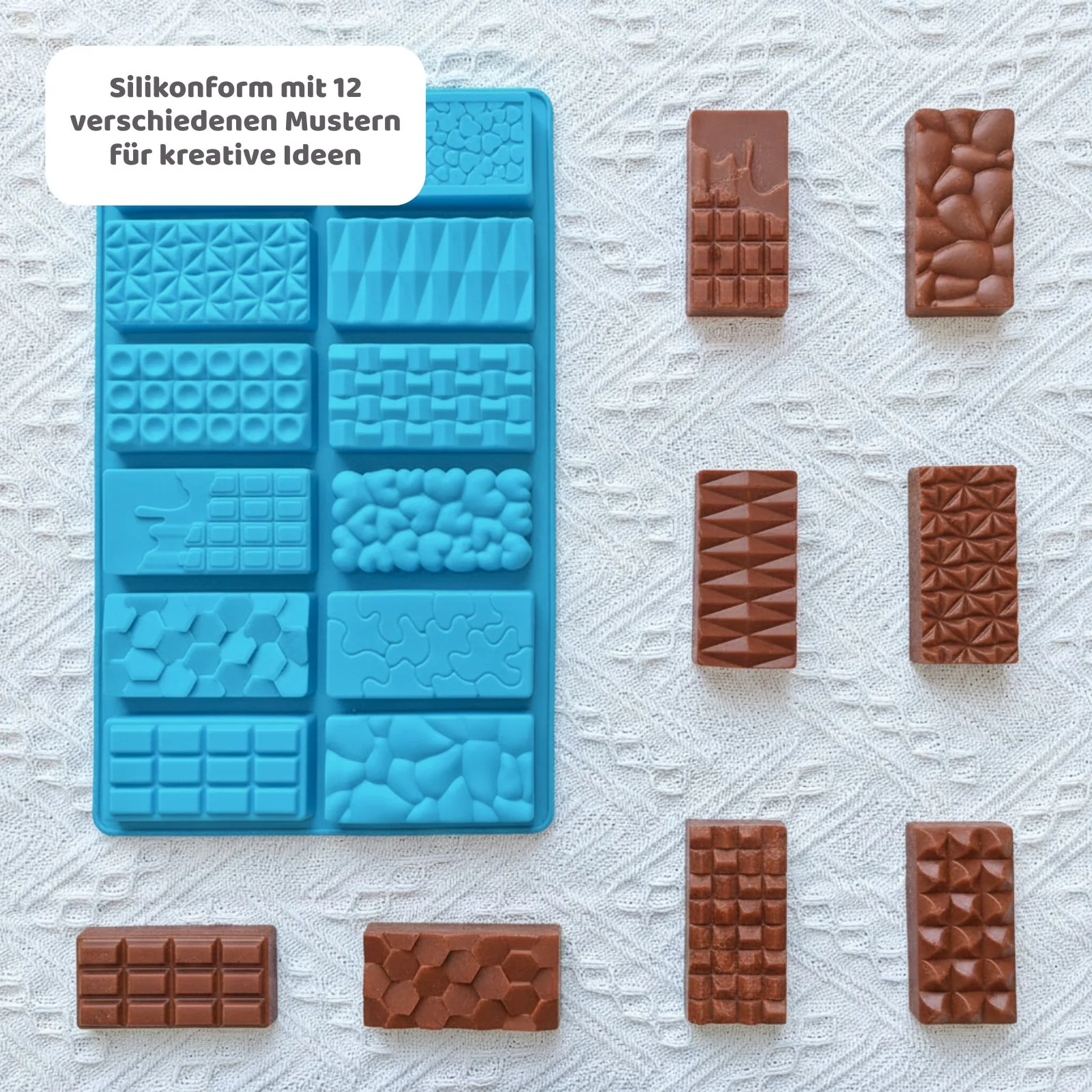 Silikonform mit 12 Kammern Schokoladenform Motivform Mini-Kuchenform - Image 3