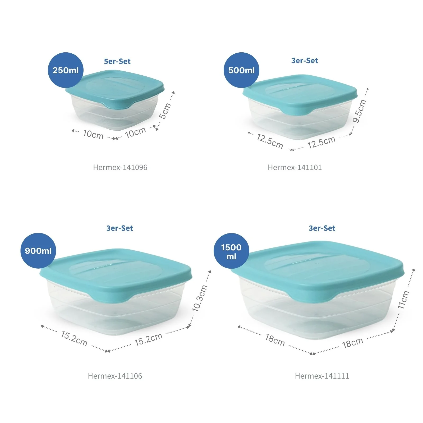 14-tlg. Frischhaltedosen-Set Gefrierdosen Meal-Prep-Dosen Vorratsdosen - Image 2