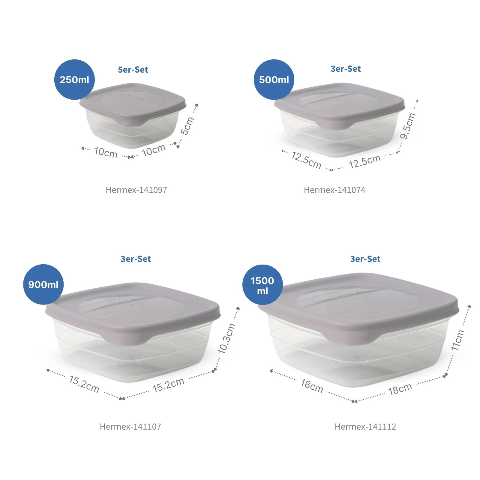 14-tlg. Frischhaltedosen-Set Gefrierdosen Vorratsdosen Meal-Prep-Dosen - Image 2