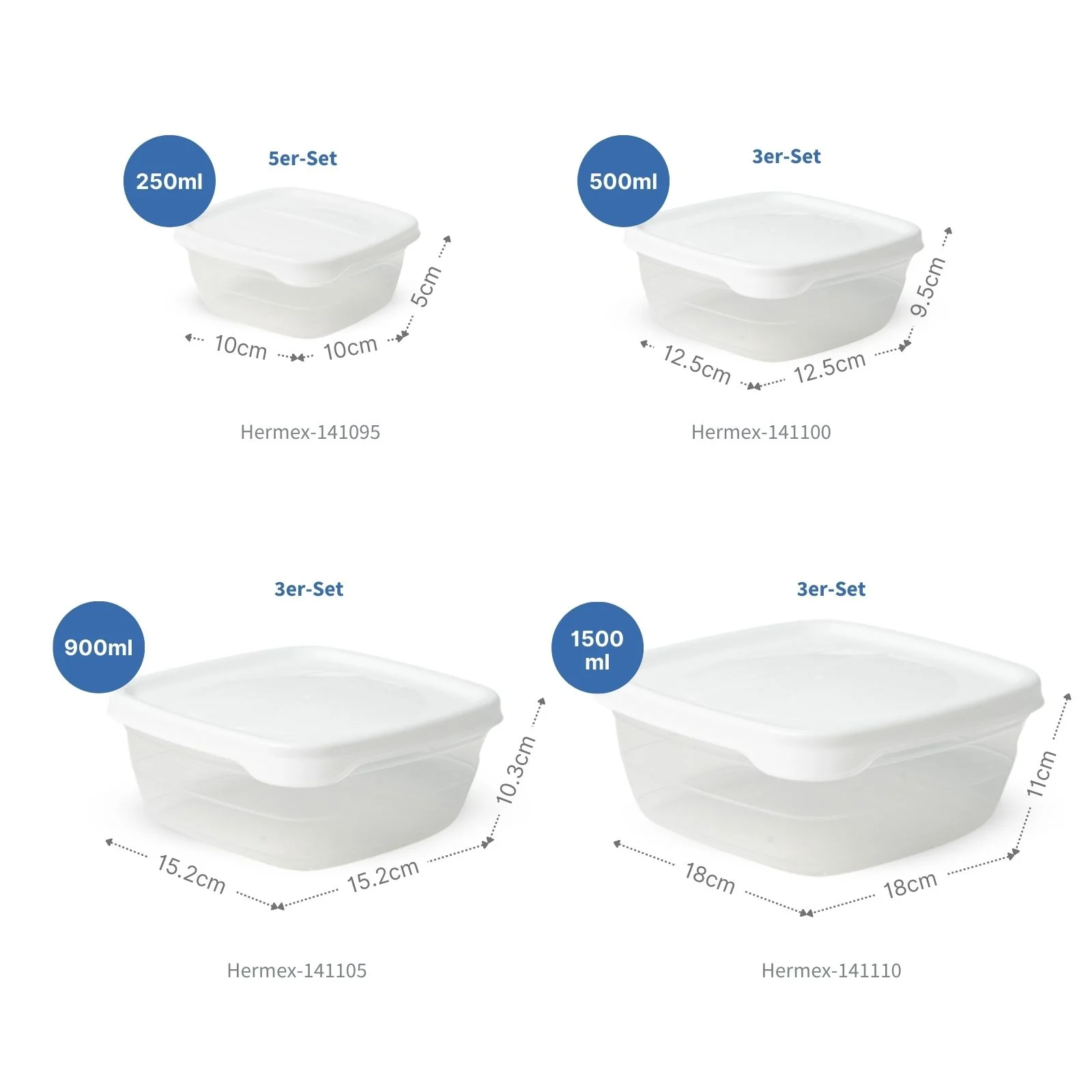 14-tlg. Frischhaltedosen-Set Meal-Prep-Dosen Vorratsdosen Gefrierdosen - Image 2