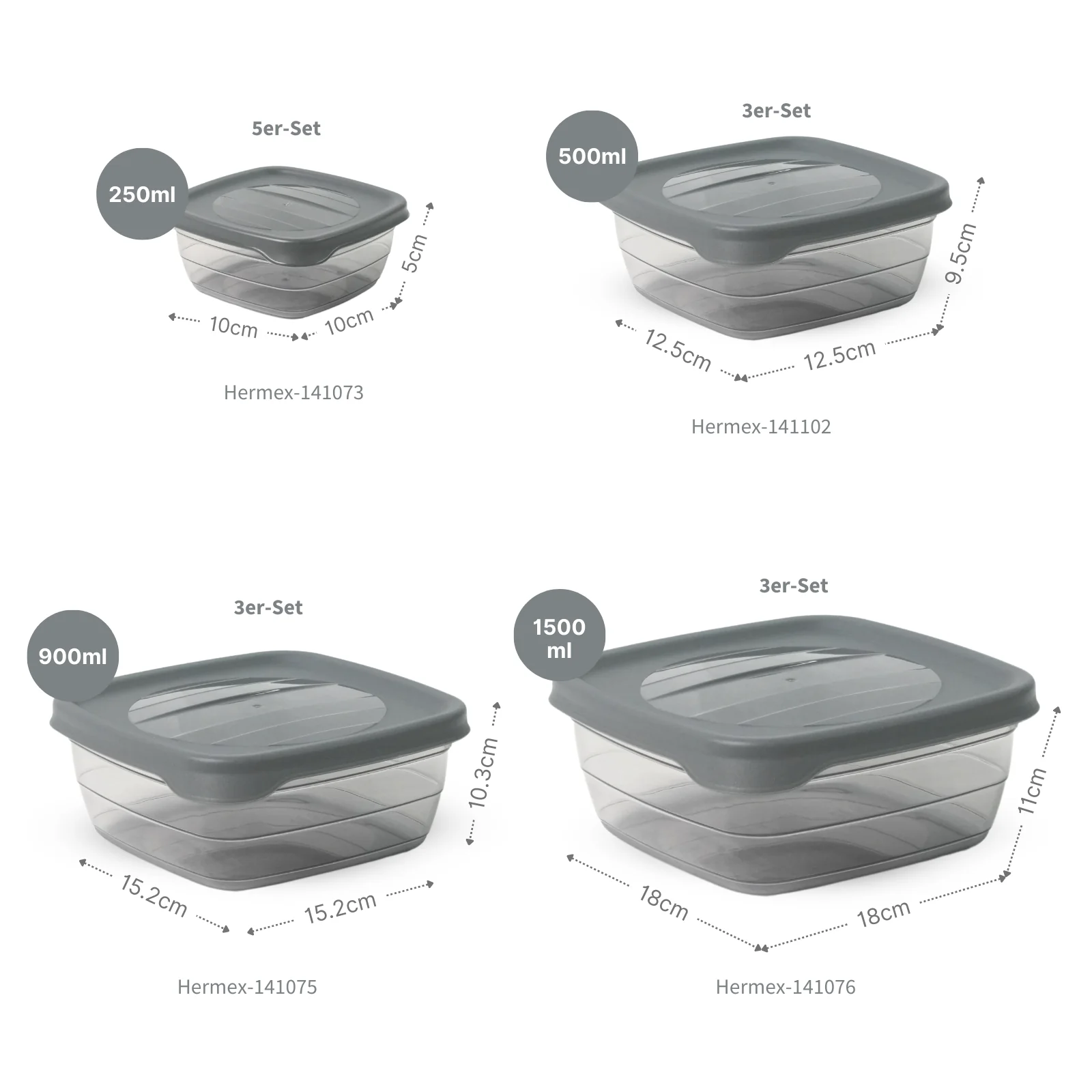 14-tlg. Frischhaltedosen-Set Vorratsdosen Meal-Prep-Dosen Gefrierdosen - Image 2