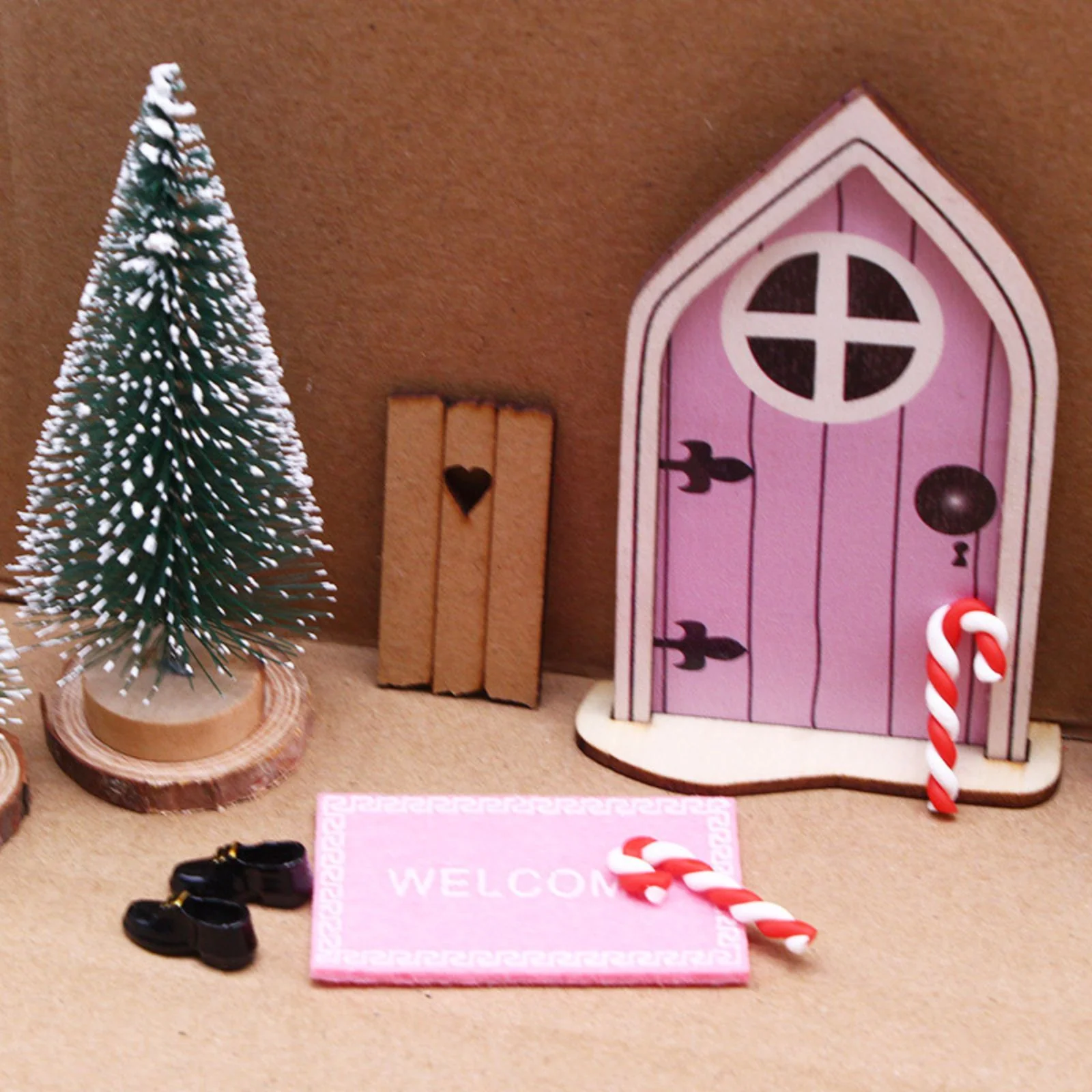 17-tlg. Wichteltür-Set Weihnachtsdeko Miniaturwelt Elfentür-Zubehör - Image 3