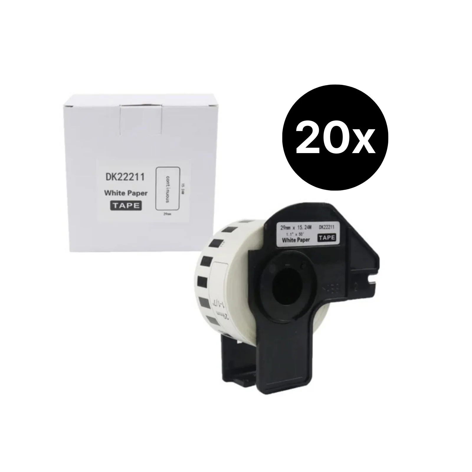20er-Set Alternative Etikettenrolle zu Brother DK-22211 Etiketten
