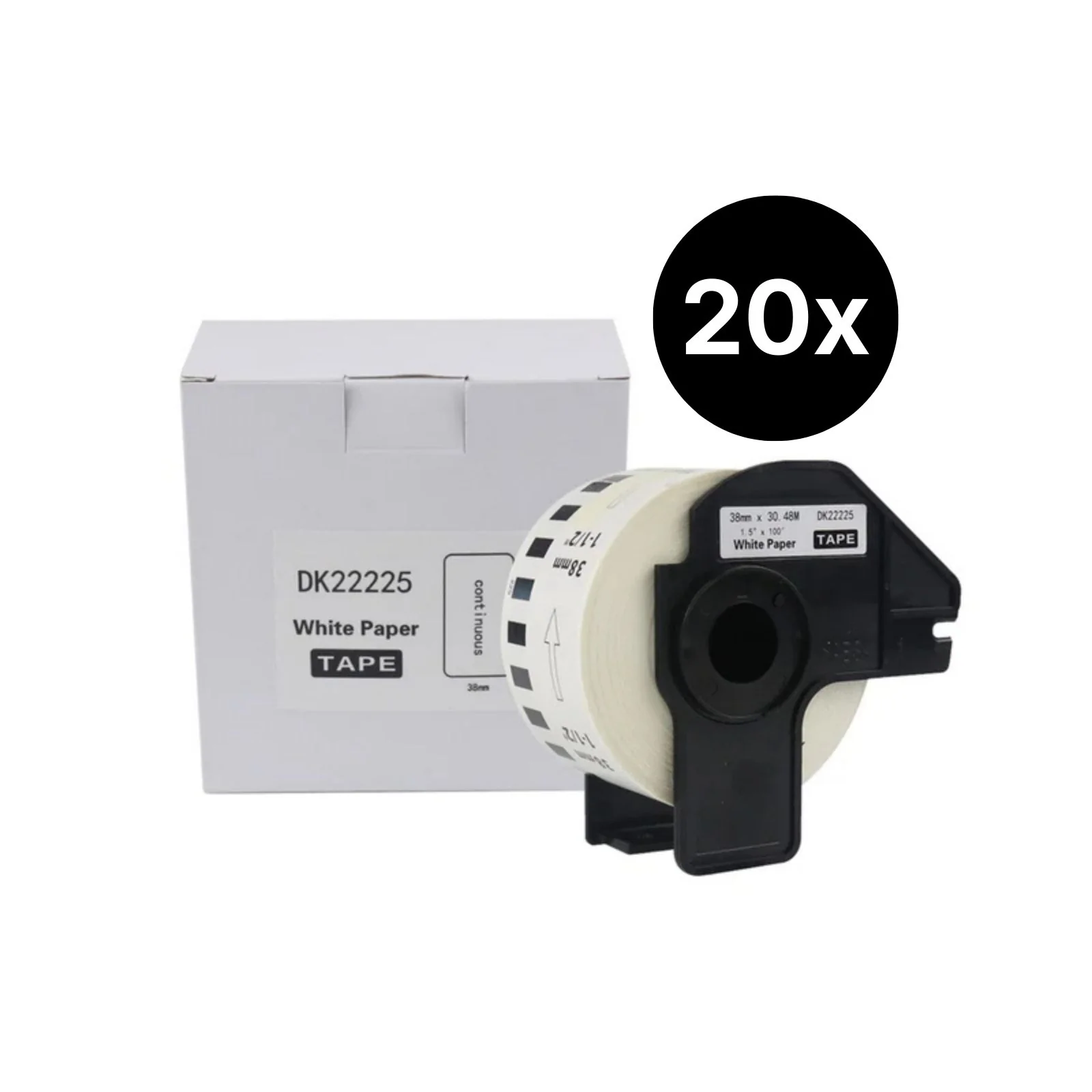 20er-Set Alternative Etikettenrolle zu Brother DK-22225 Etiketten