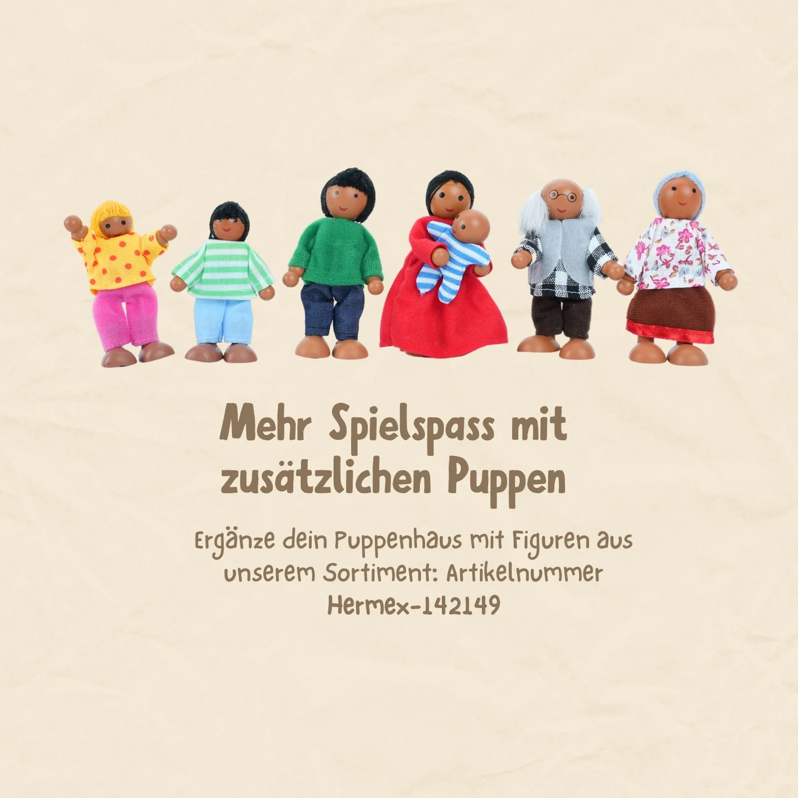 21-tlg. Holz-Puppenhaus mit Zubehör Spielhaus Kinderspielzeug Haus - Image 9