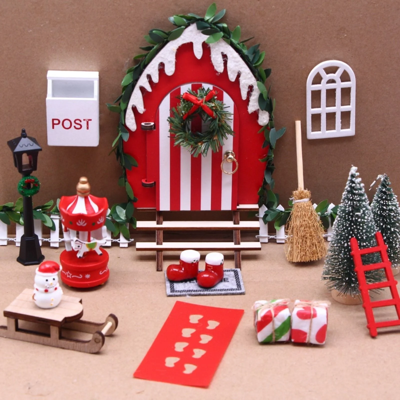 21-tlg. Wichteltür-Set Miniaturwelt Weihnachtsdeko Elfentür-Zubehör - Image 2
