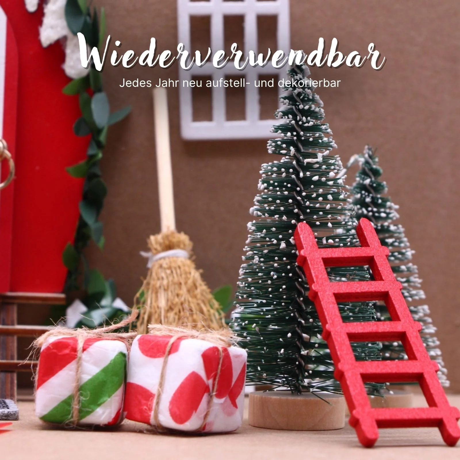 21-tlg. Wichteltür-Set Miniaturwelt Weihnachtsdeko Elfentür-Zubehör - Image 5