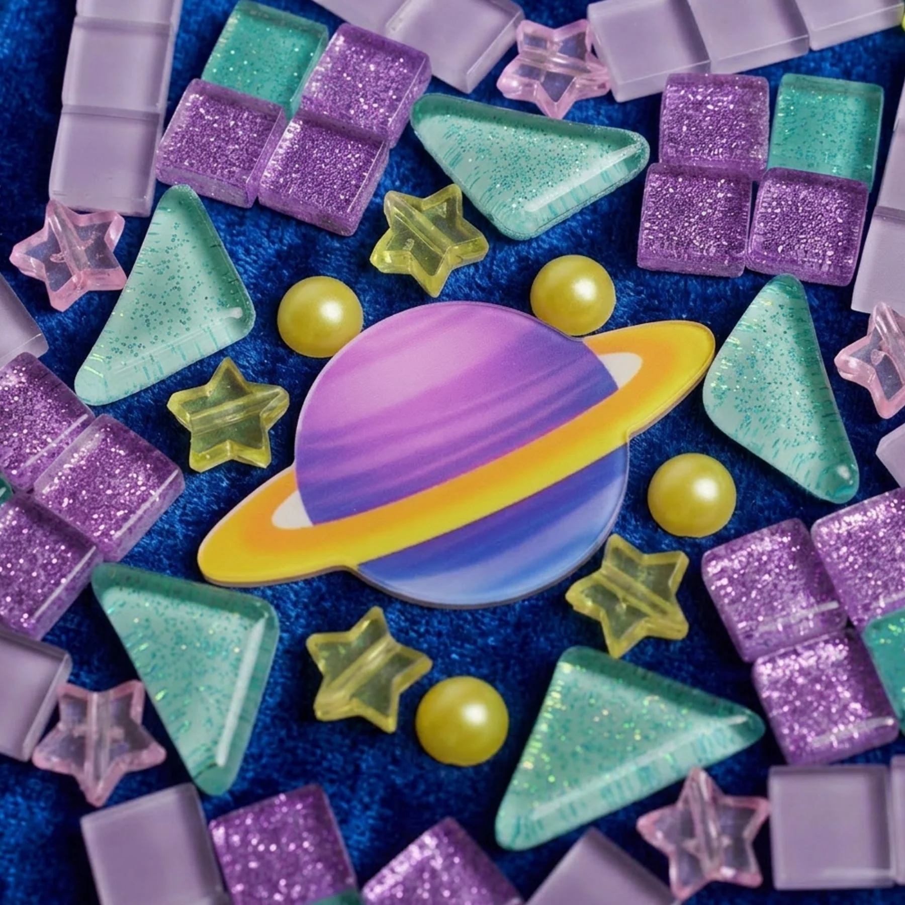 2er-Set DIY-Mosaik-Untersetzer Saturn Stern Untersetzer-Bastelset - Image 4