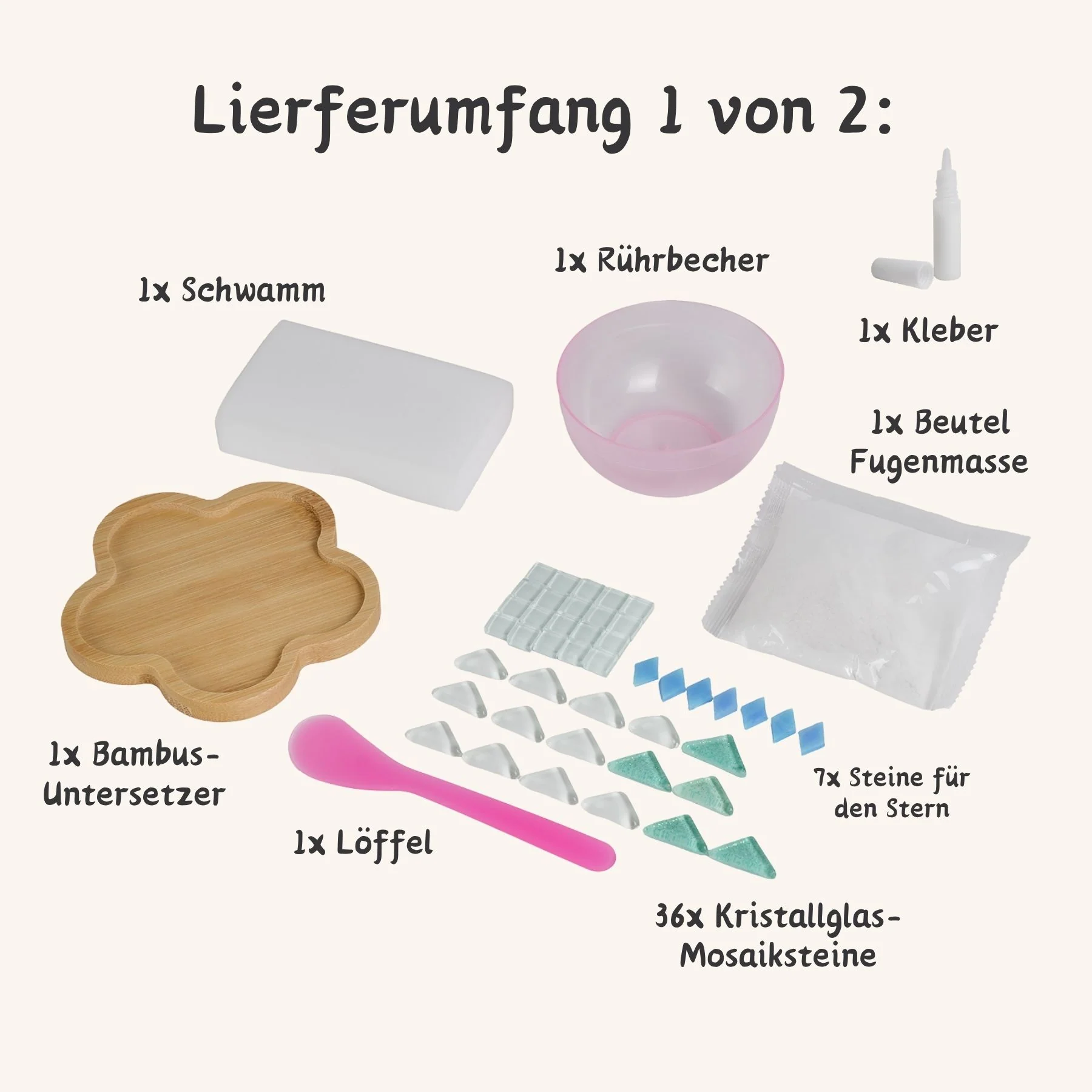 2er-Set DIY-Mosaik-Untersetzer Saturn Stern Untersetzer-Bastelset - Image 7