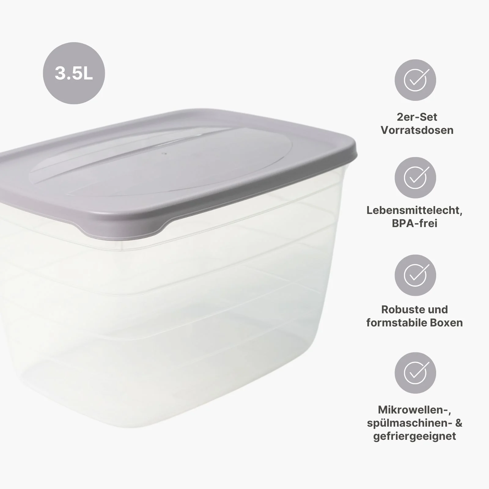 2er-Set Frischhaltedosen Aufbewahrungsdosen Boxen Meal-Prep-Dosen - Image 3