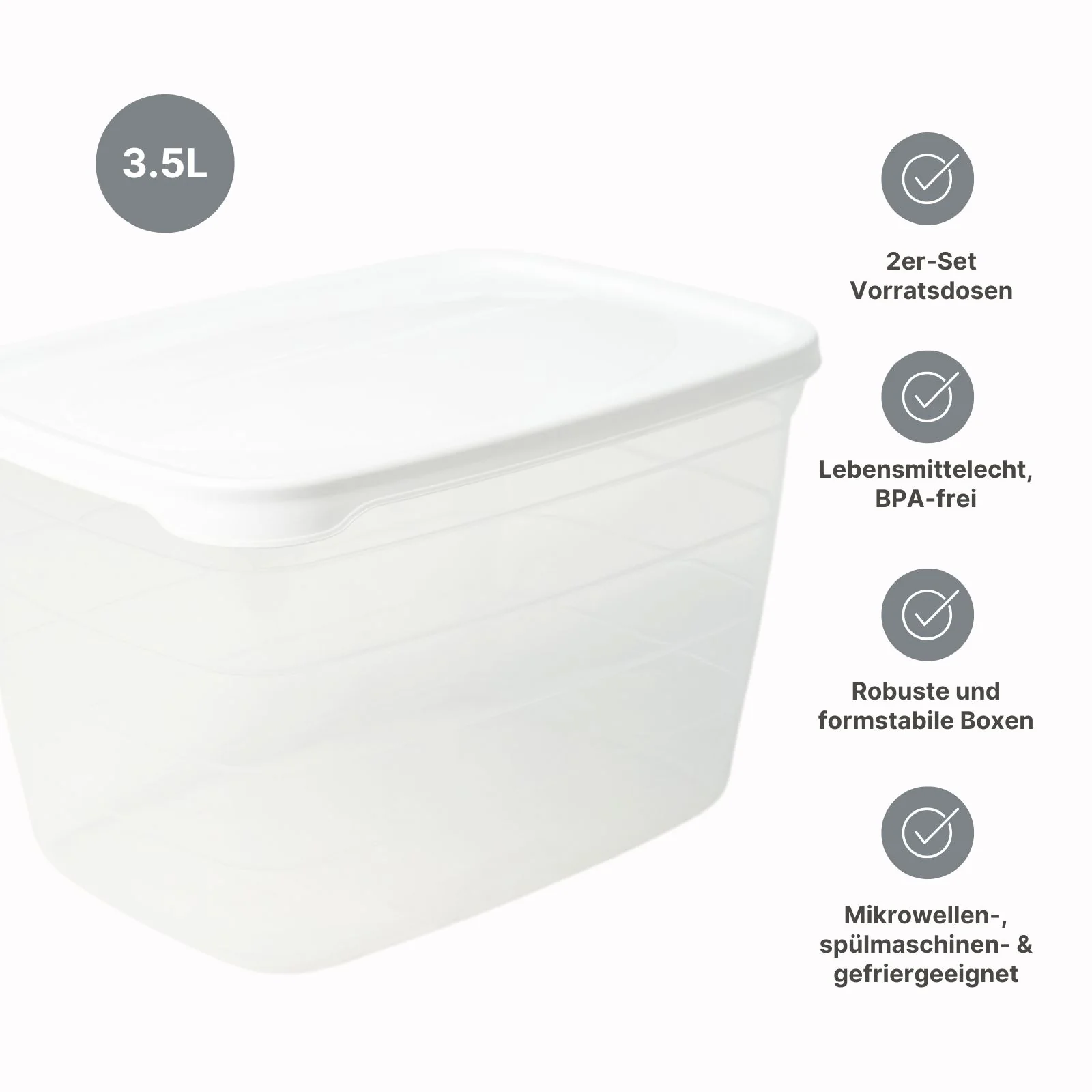 2er-Set Frischhaltedosen Aufbewahrungsdosen Meal-Prep-Dosen Boxen - Image 3