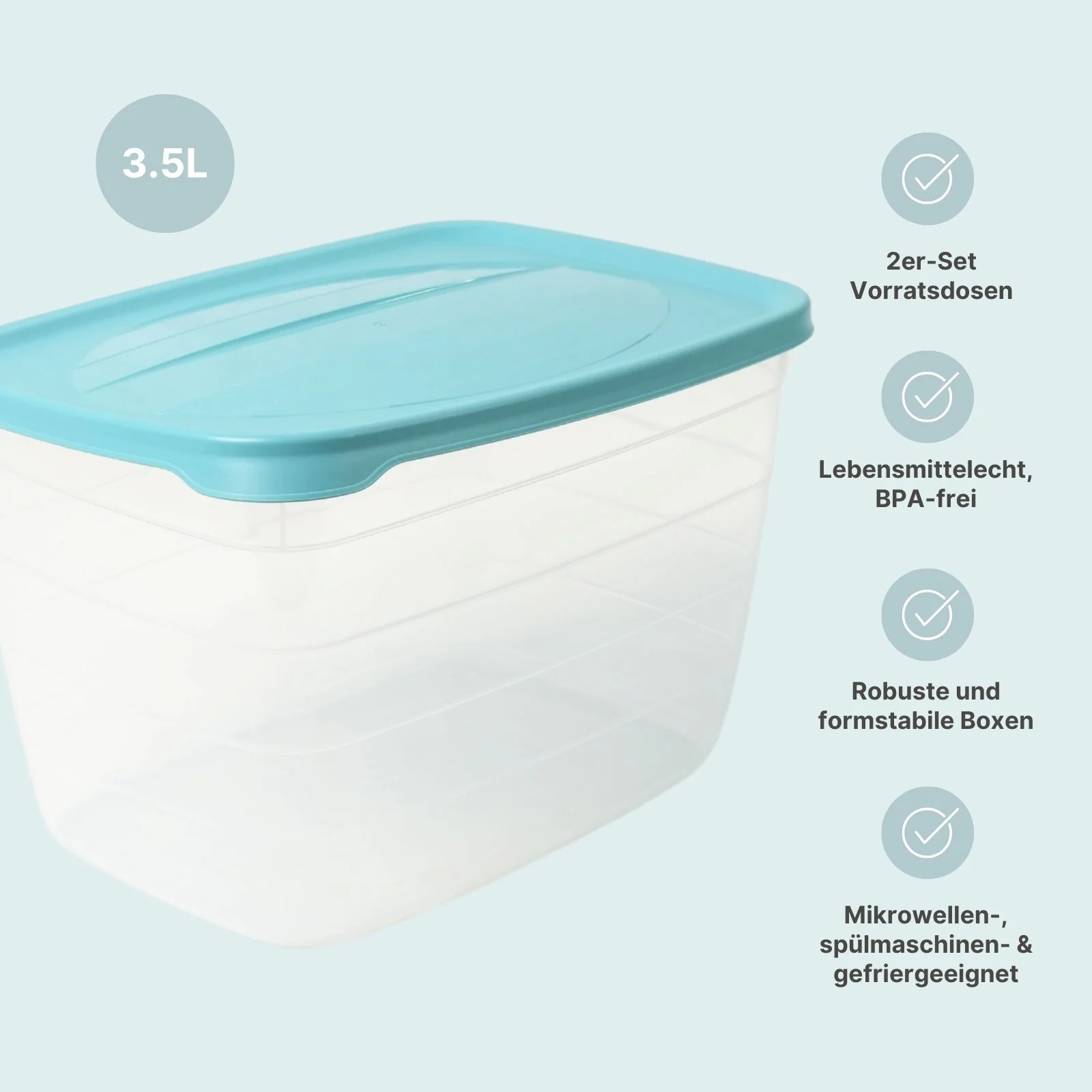 2er-Set Frischhaltedosen Boxen Meal-Prep-Dosen Aufbewahrungsdosen - Image 3
