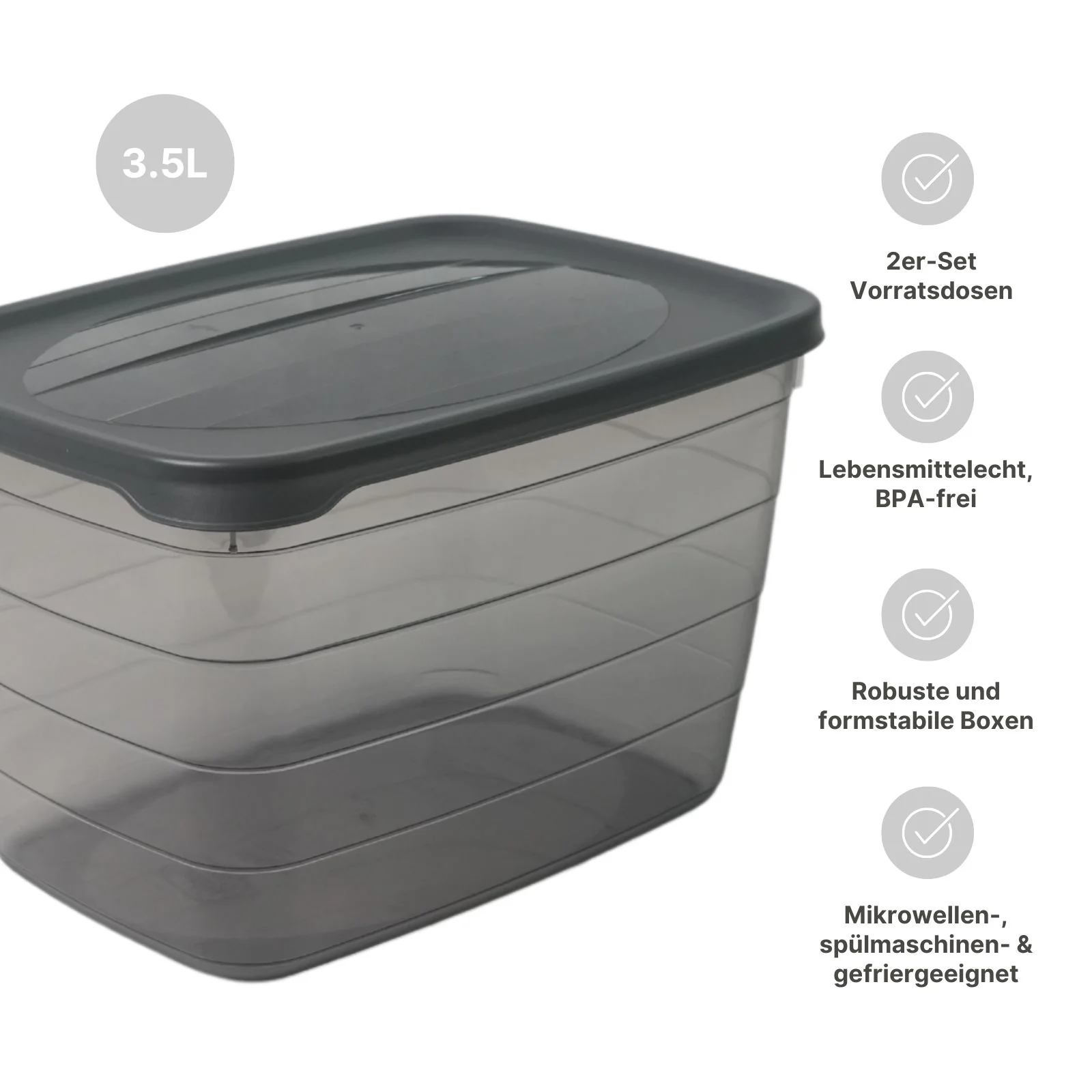 2er-Set Frischhaltedosen Meal-Prep-Dosen Aufbewahrungsdosen Boxen - Image 3