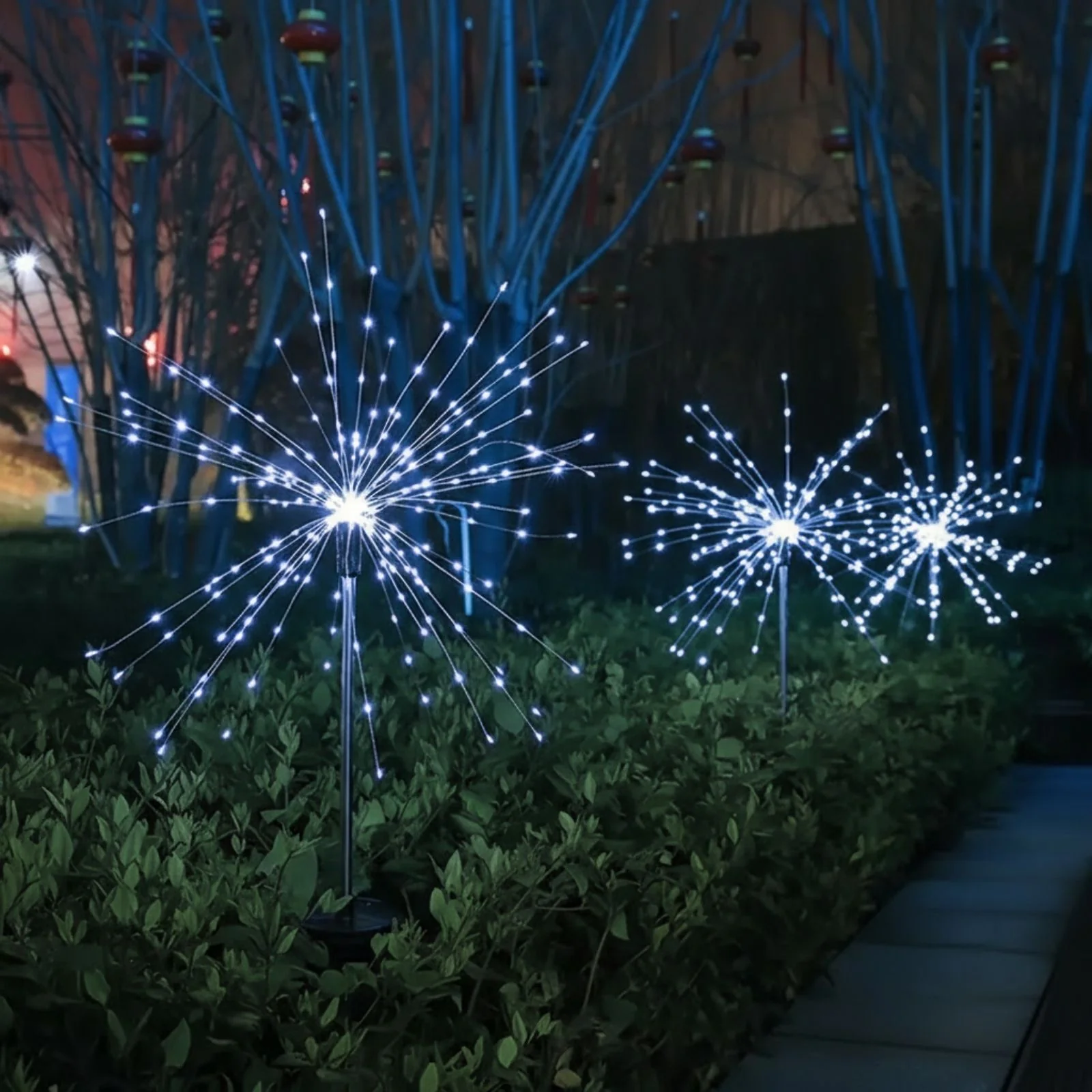 2er-Set LED Solar-Feuerwerkslichter Gartenleuchte Lichterkette Deko - Image 7
