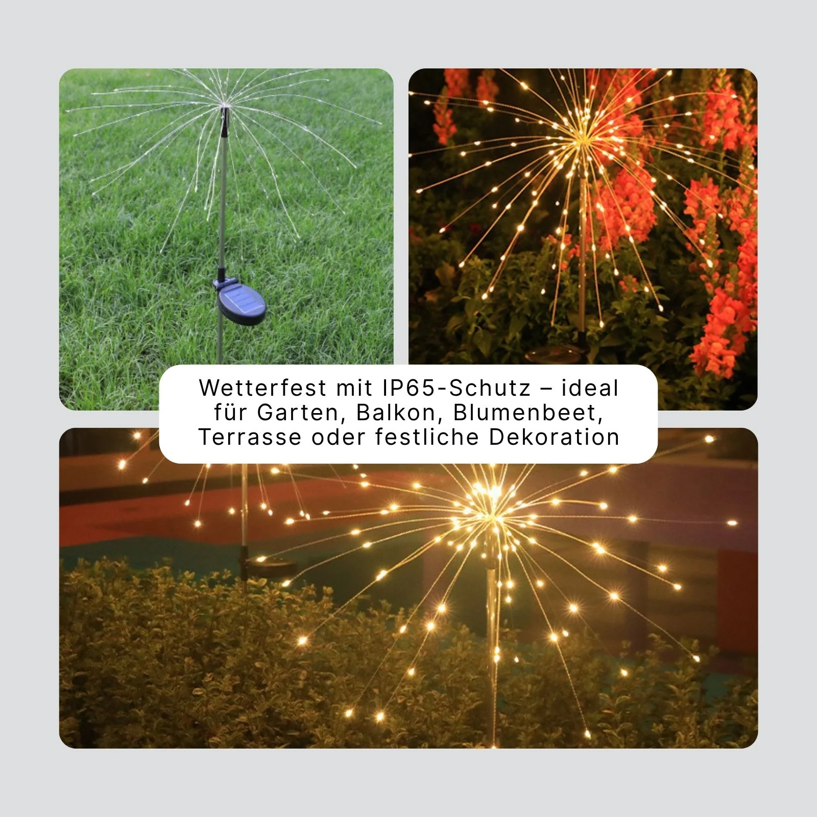 2er-Set LED Solar-Gartenleuchten Dekoleuchten Feuerwerksleuchten - Image 4