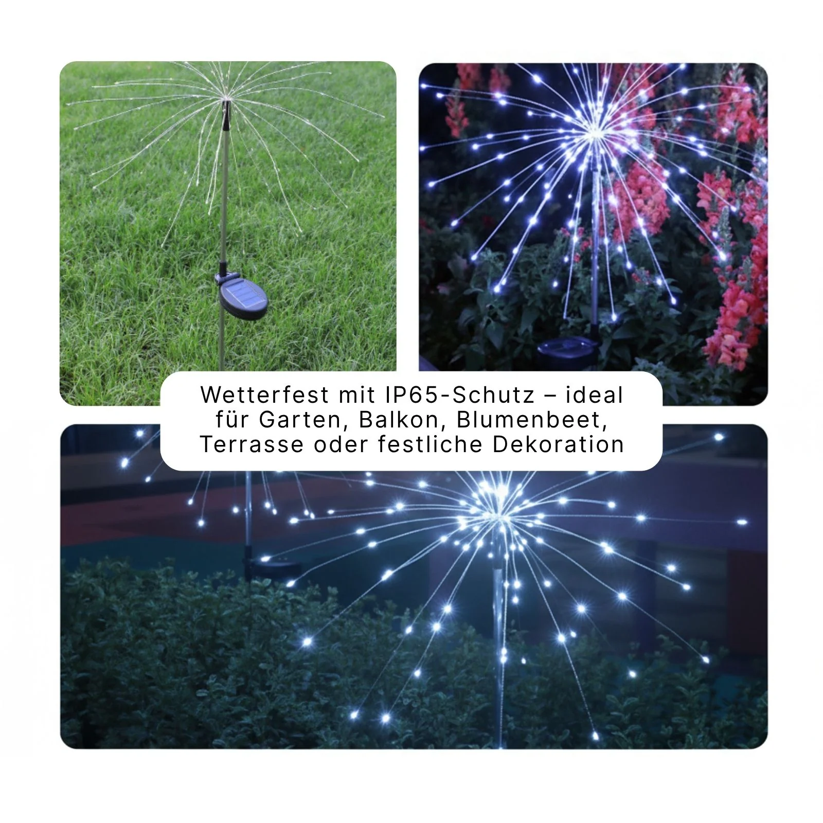 2er-Set LED Solar-Gartenleuchten Feuerwerksleuchten Dekoleuchten - Image 4