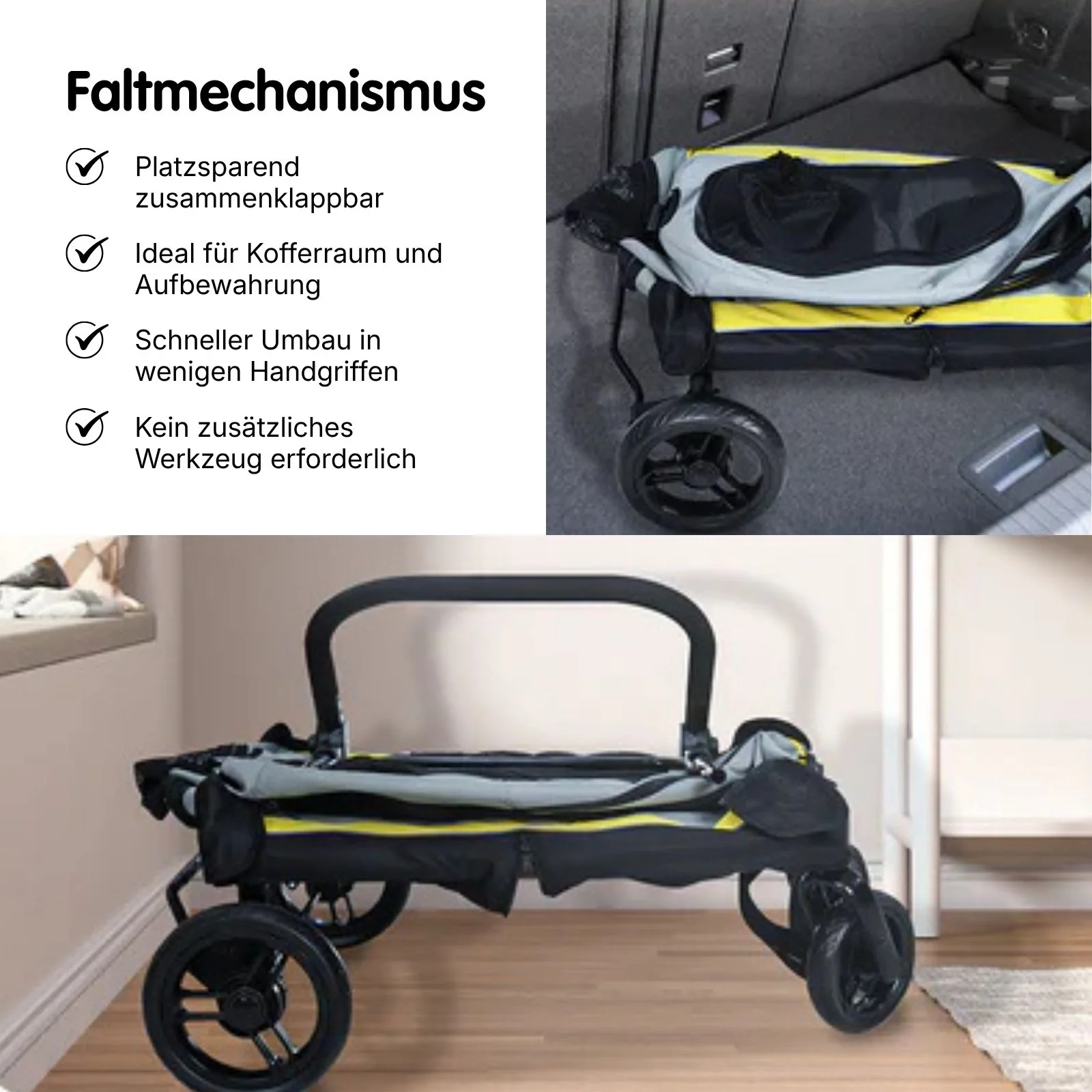 2in1 Haustier-Reisebuggy Hunde-Autositz-Buggy Hundebuggy Haustierwagen - Image 5