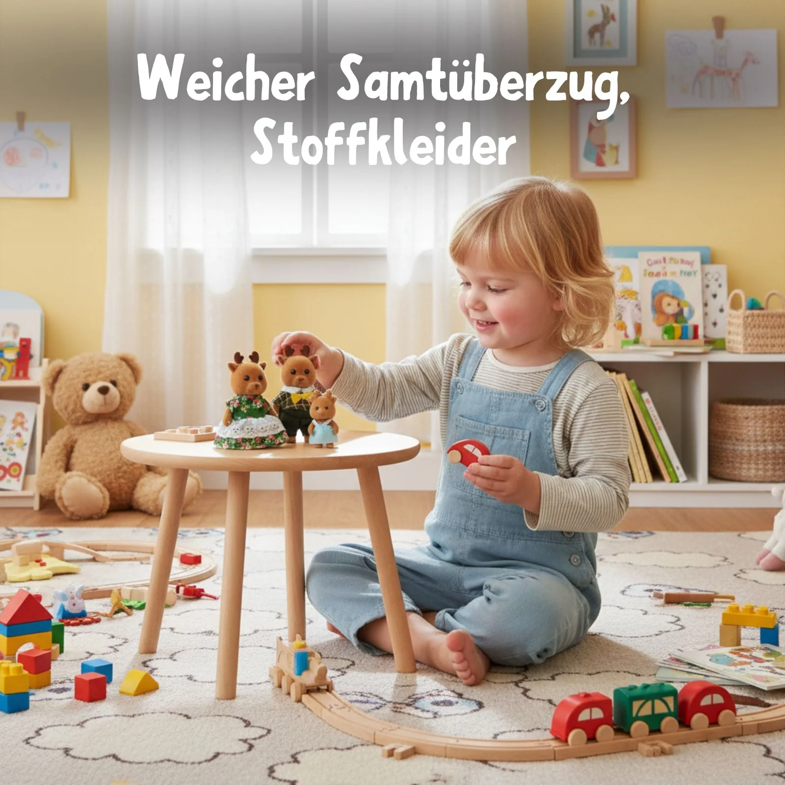 3-tlg. Rentier-Puppenfamilie Puppen Spielzeugfiguren Kinderspielzeug - Image 3
