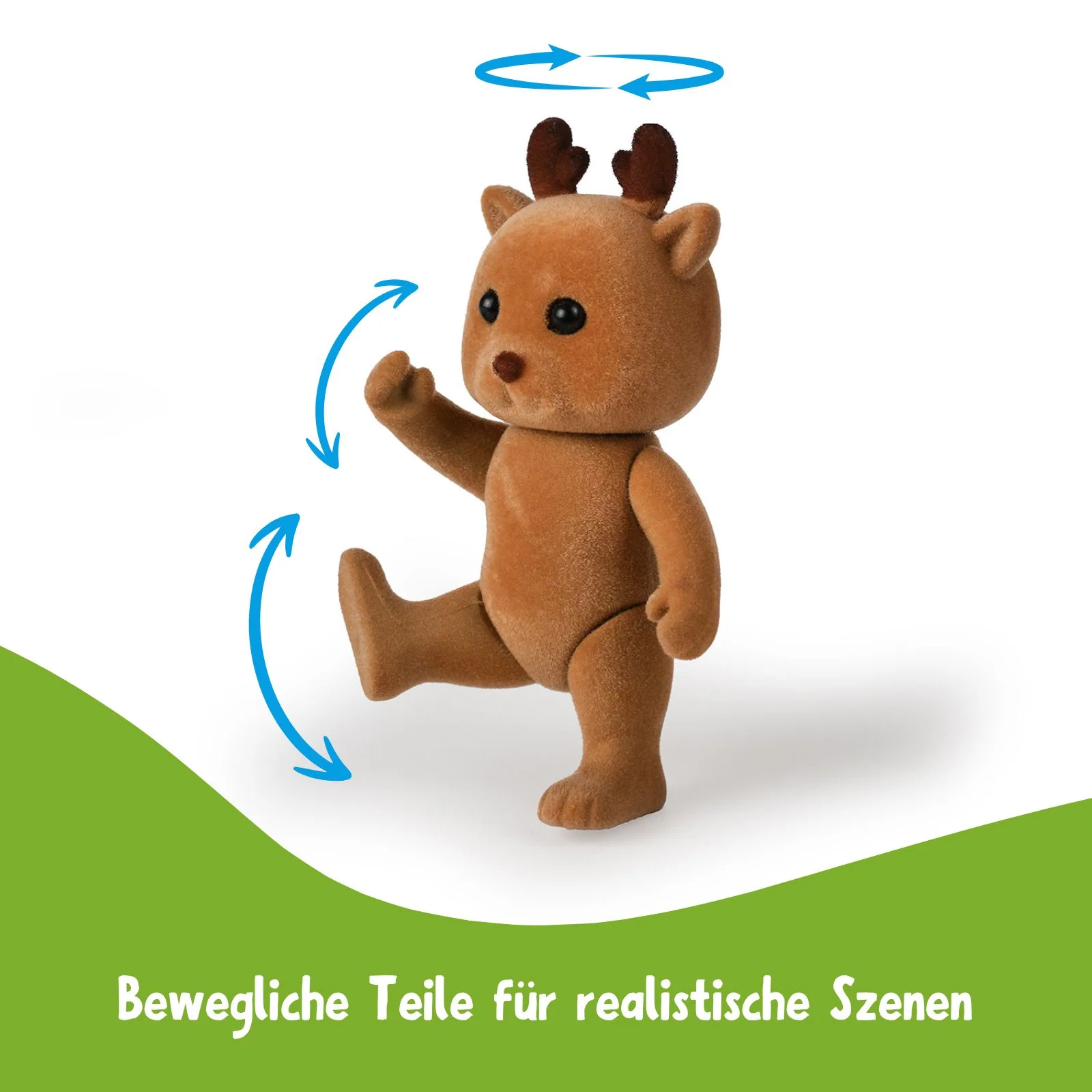 3-tlg. Rentier-Puppenfamilie Puppen Spielzeugfiguren Kinderspielzeug - Image 5