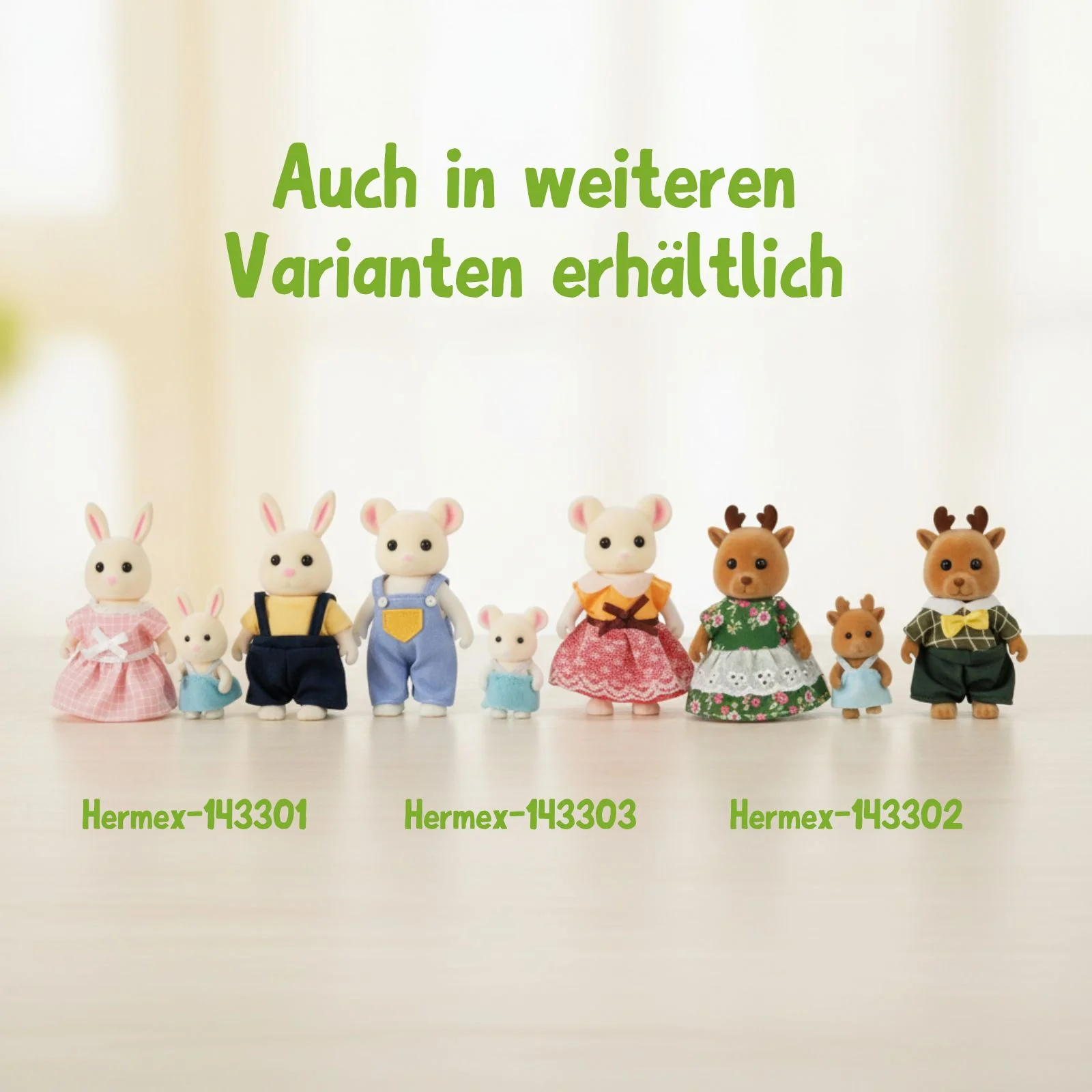 3-tlg. Rentier-Puppenfamilie Puppen Spielzeugfiguren Kinderspielzeug - Image 8
