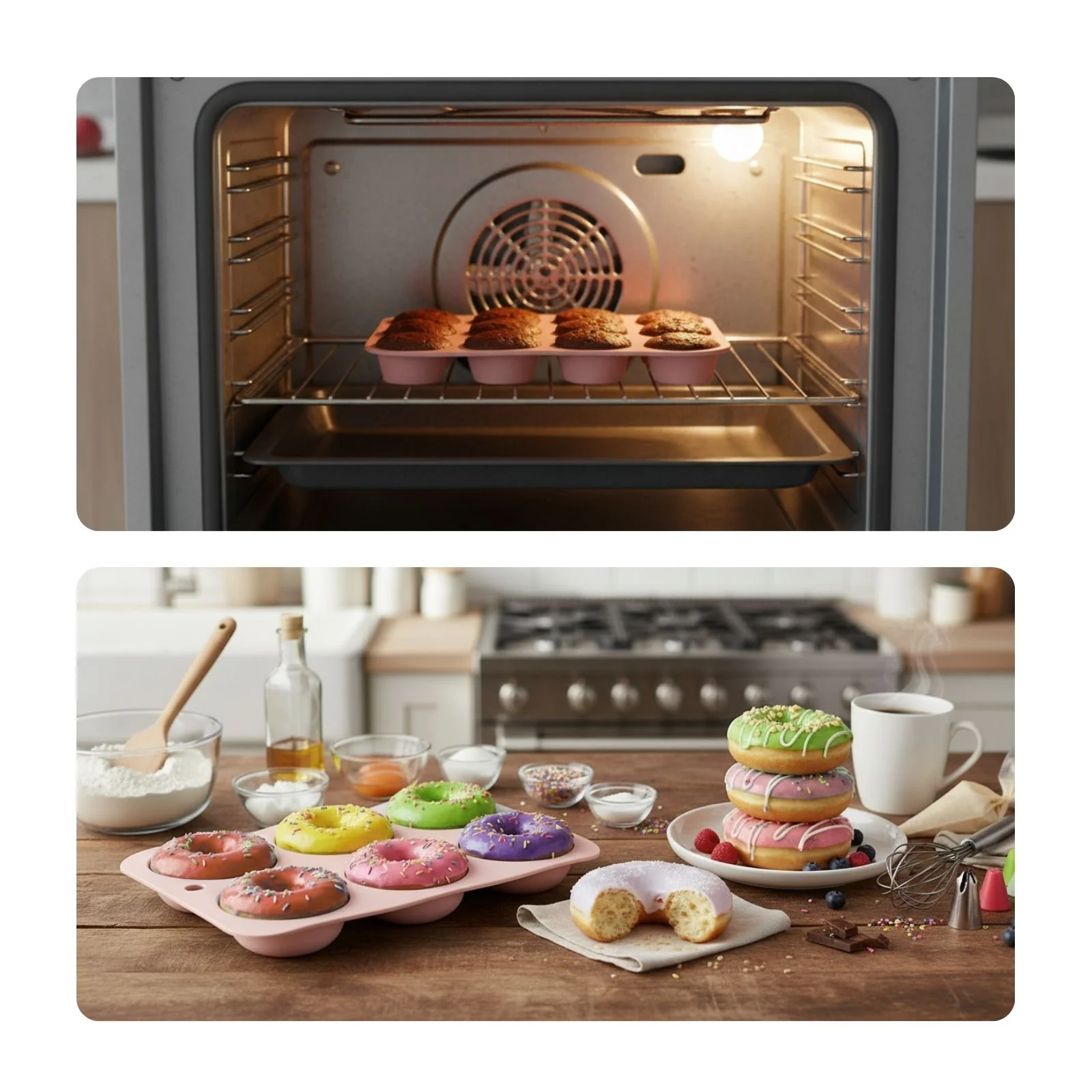 30-tlg. Silikon-Backformen-Set Gugelhupfform Kuchenform Kastenform - Image 4