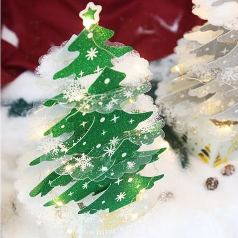 3D Tannenbaum-Tischdeko LED-Weihnachtsbaum Tischdekoration Grün - Image 3