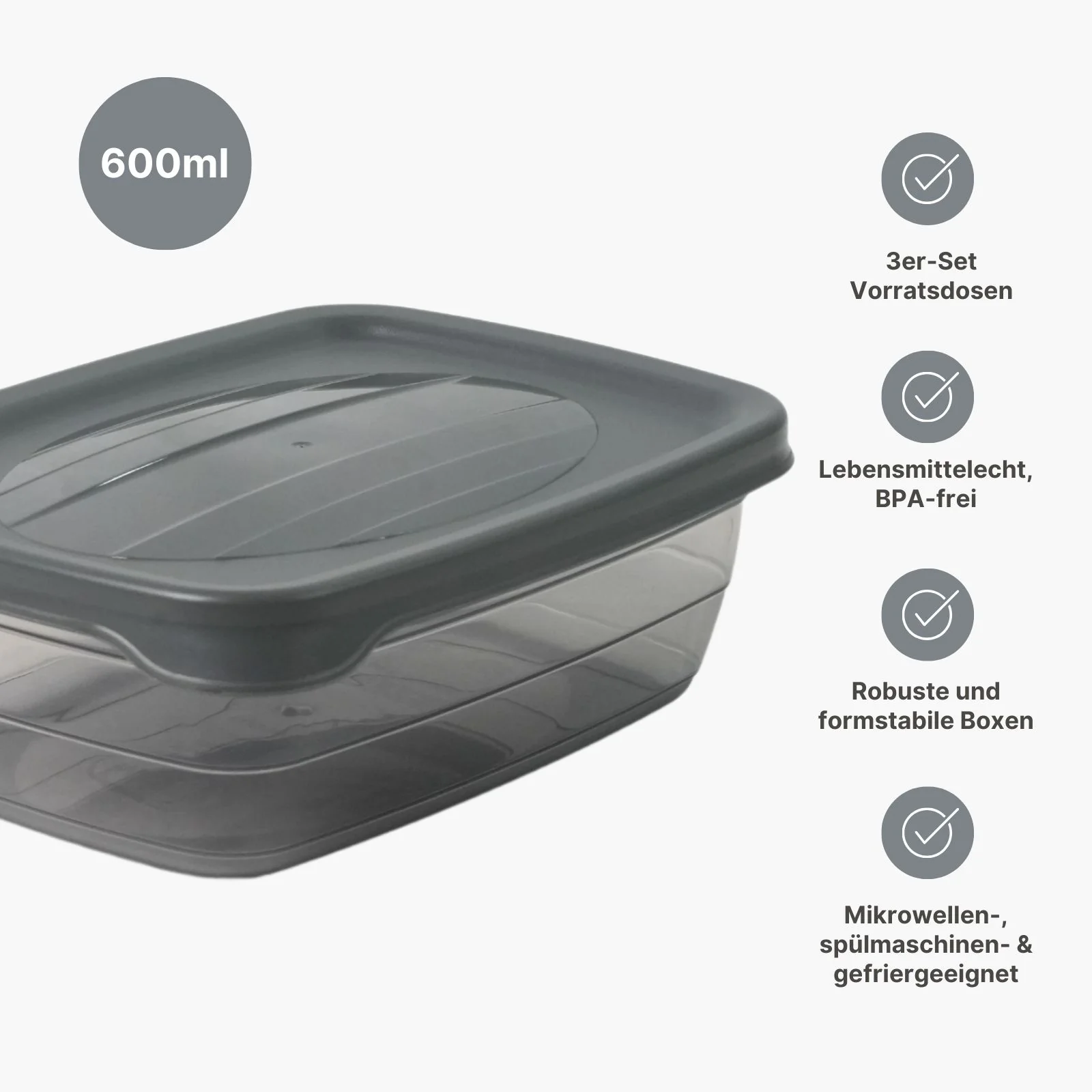 3er-Set Aufbewahrungsdosen Frischhaltedosen Meal-Prep-Dosen Boxen - Image 3