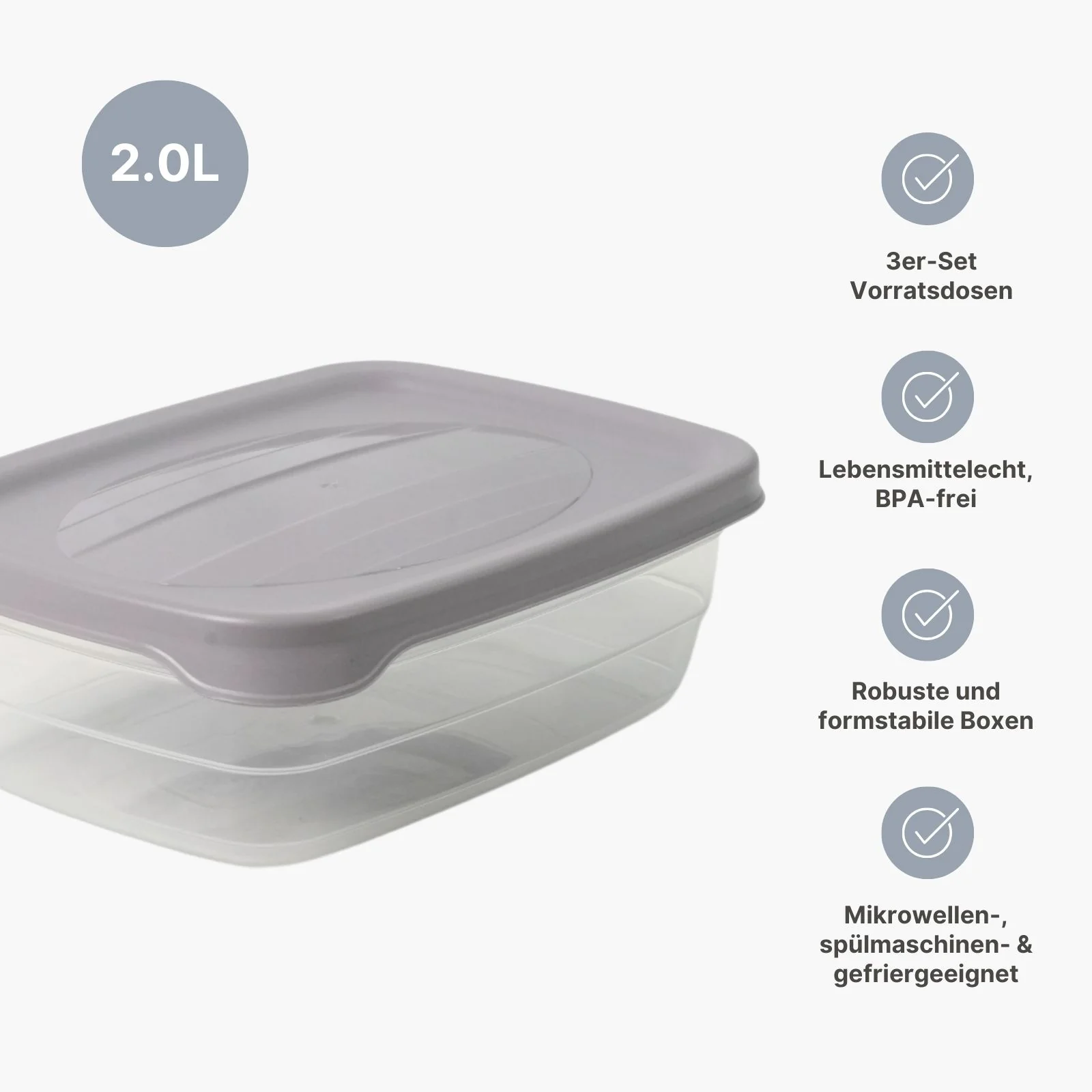 3er-Set Boxen Meal-Prep-Dosen Frischhaltedosen Aufbewahrungsdosen - Image 3