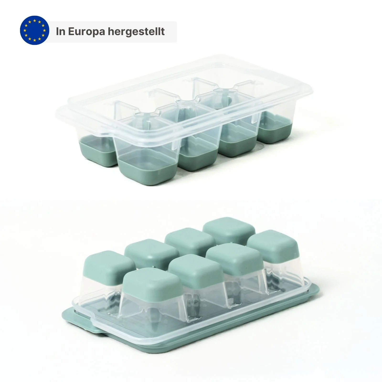 3er-Set Eiswürfelschalen mit Deckel Eiswürfelbehälter Eiswürfelformen - Image 3