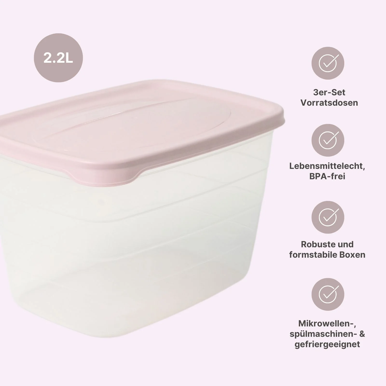 3er-Set Meal-Prep-Dosen Boxen Aufbewahrungsdosen Frischhaltedosen - Image 3