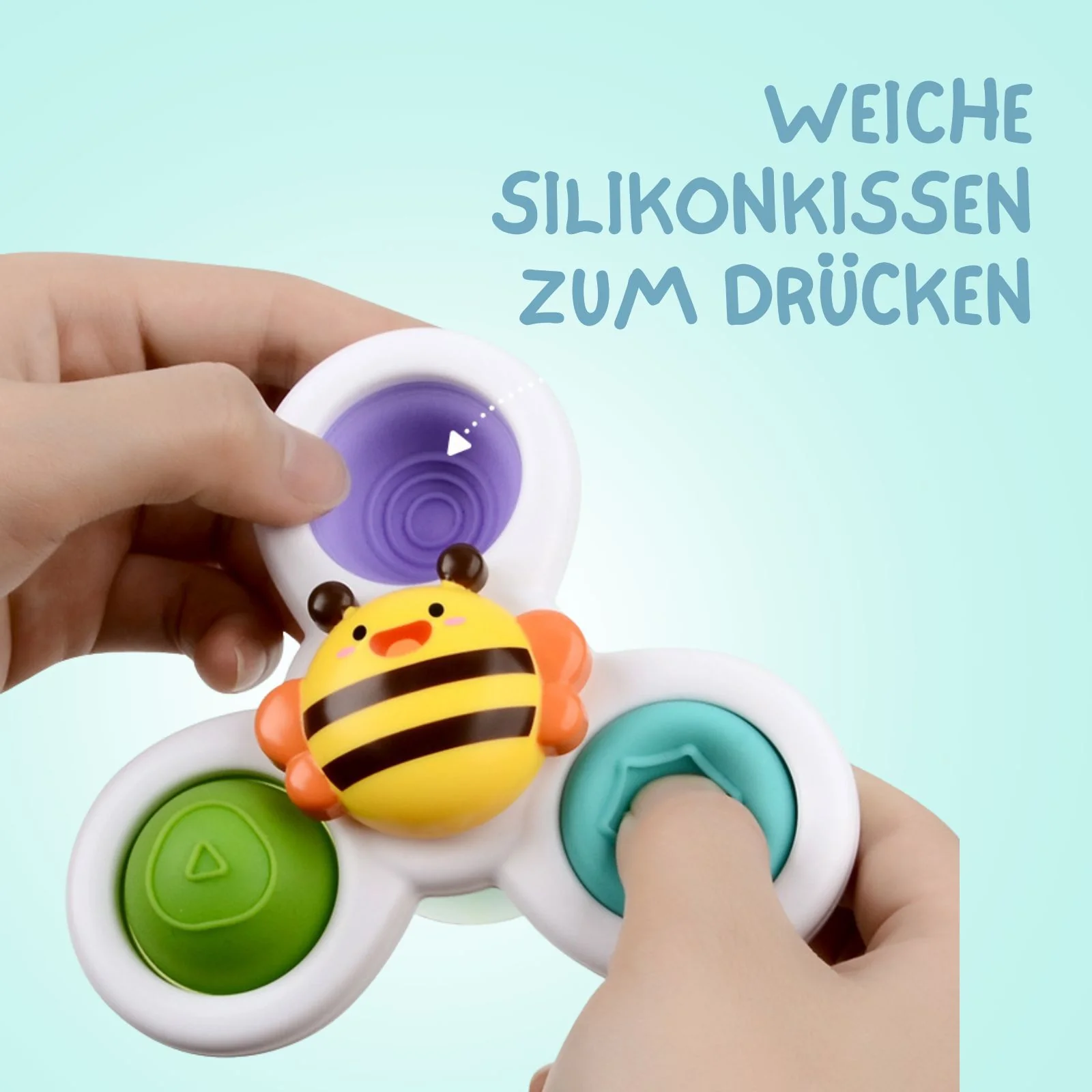 3er-Set Saugnapf-Kreisel Badespielzeug Fidget Spinner Babyspielzeug - Image 4