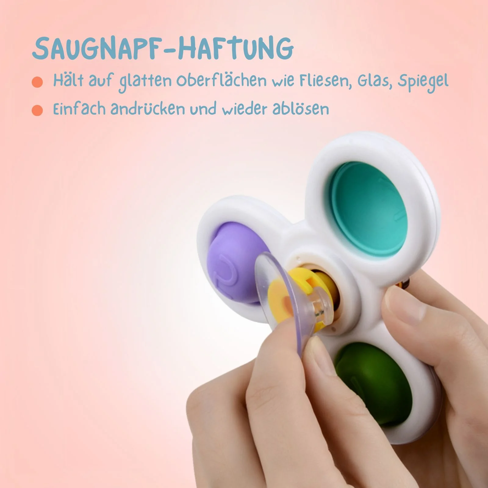 3er-Set Saugnapf-Kreisel Badespielzeug Fidget Spinner Babyspielzeug - Image 6