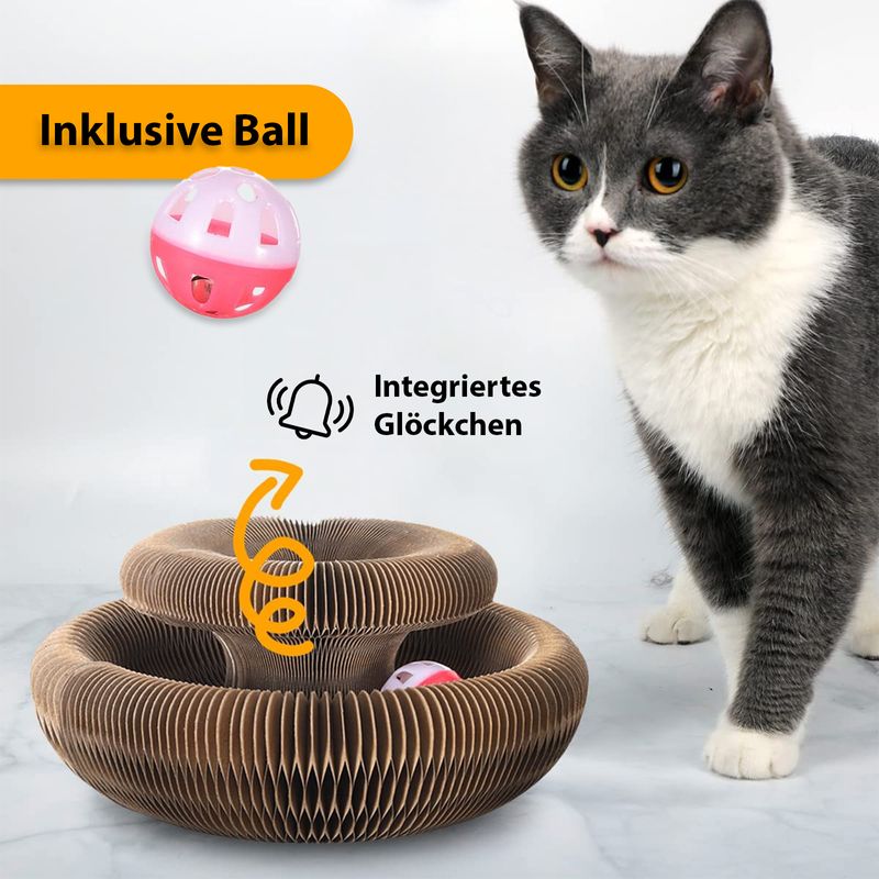 3in1 Katzenspielzeug-Set Federspielzeug Kratzorgel Katzenangel - Image 4