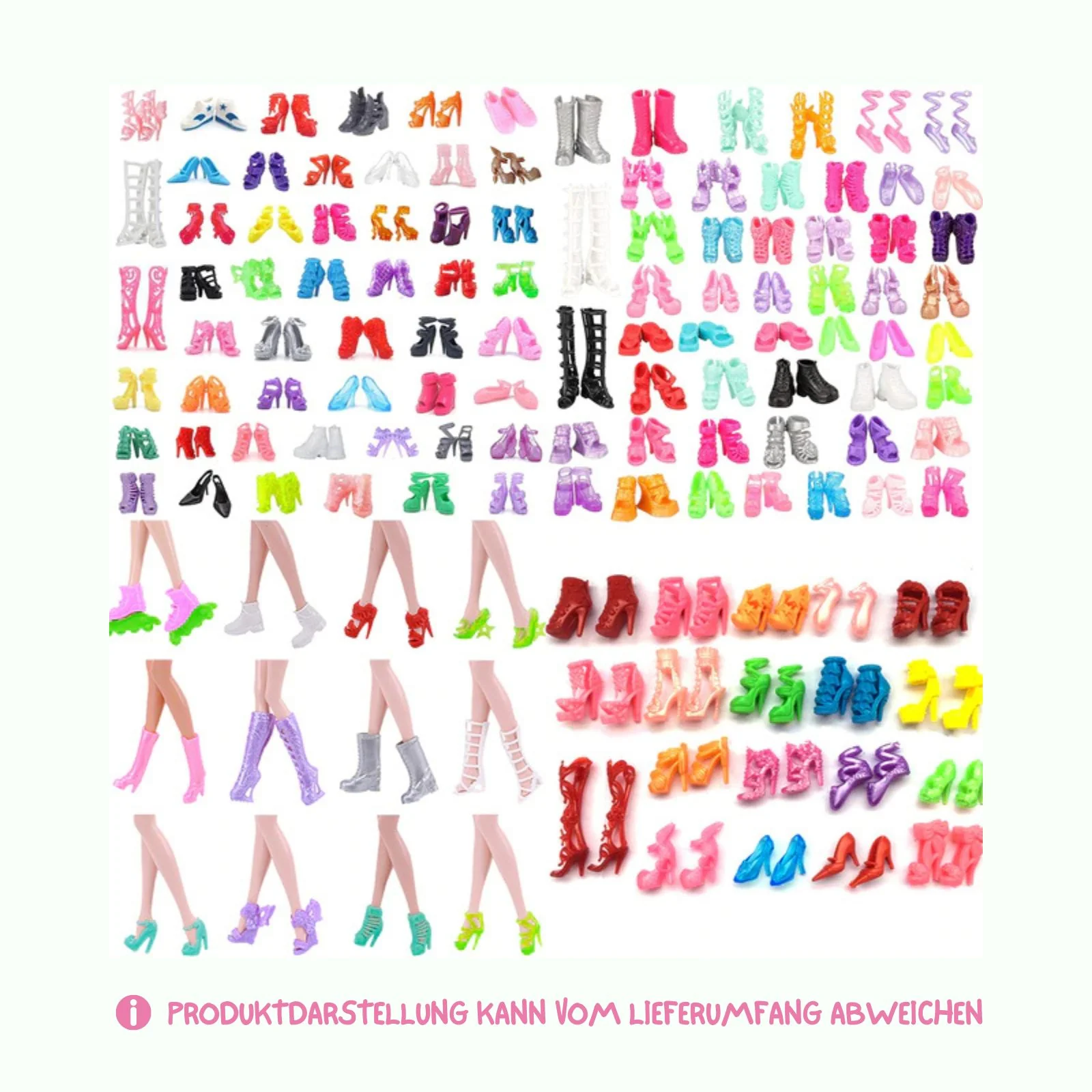 40 Paar Schuhe Stiefel Sandalen für Barbie Puppen Zubehör Kleidung