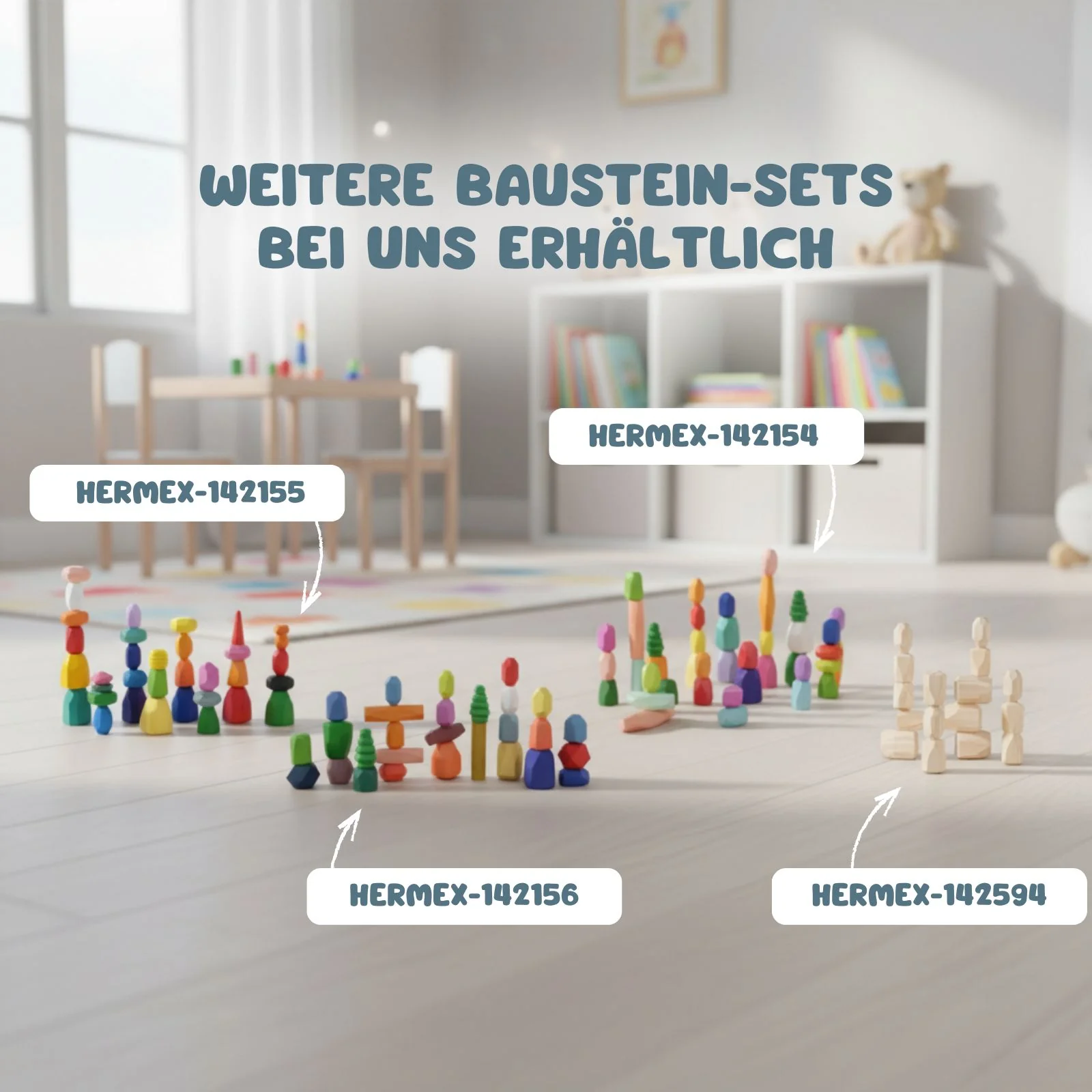40-tlg. Set Bausteine zum Stapeln Stapelsteine Holz-Balanciersteine - Image 9