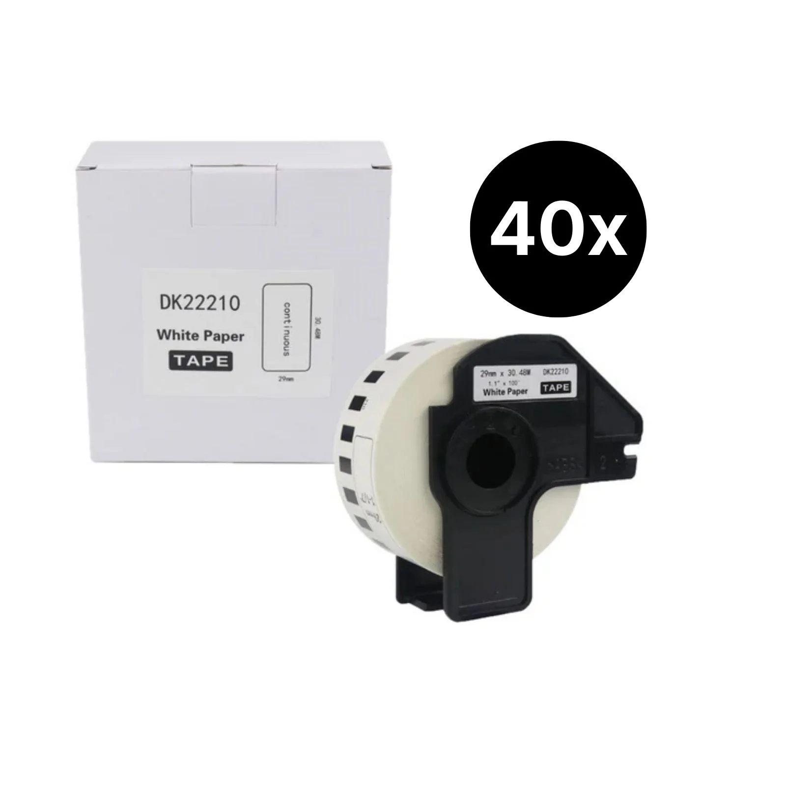 40er-Set Alternative Etikettenrolle zu Brother DK-22210 Etiketten