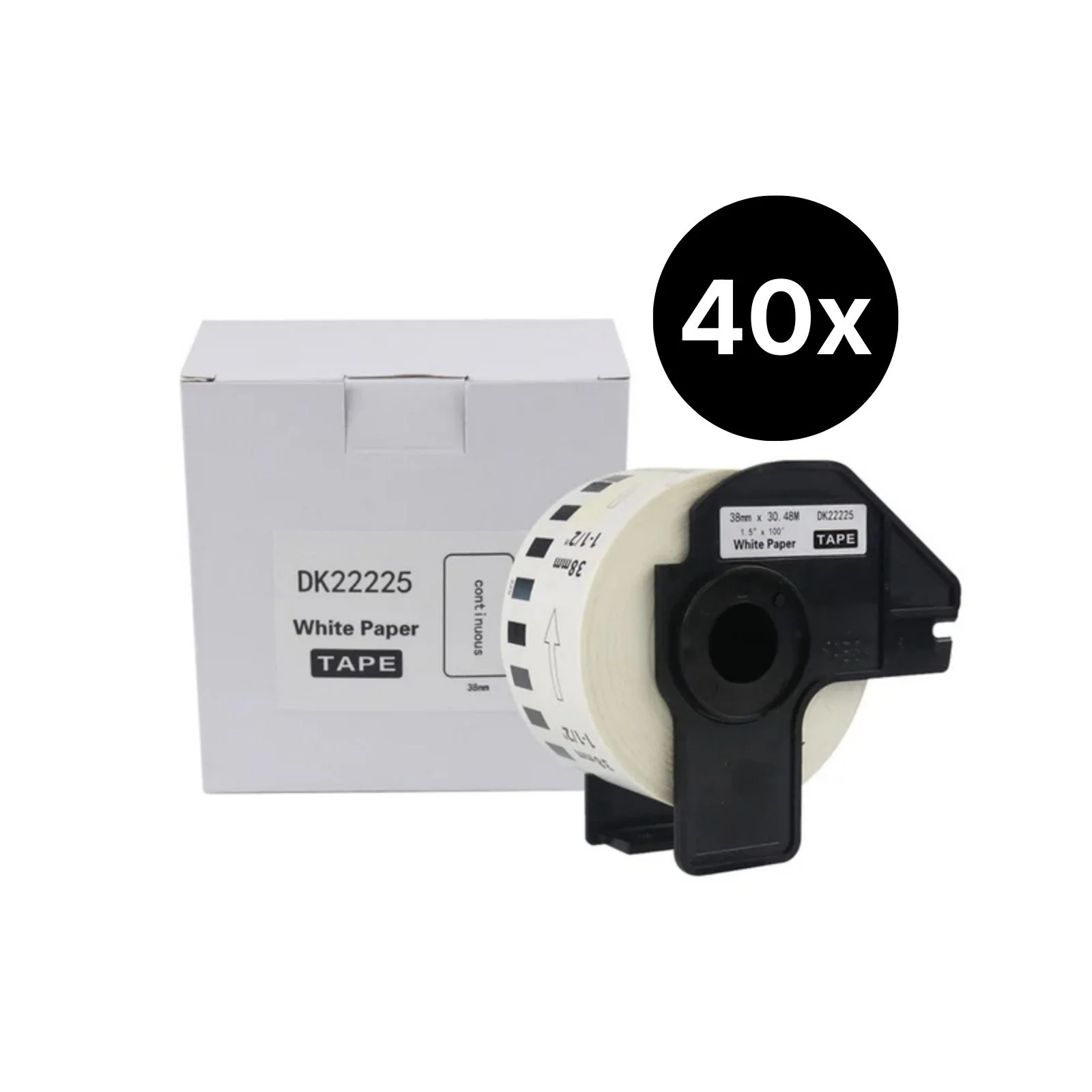 40er-Set Alternative Etikettenrolle zu Brother DK-22225 Etiketten