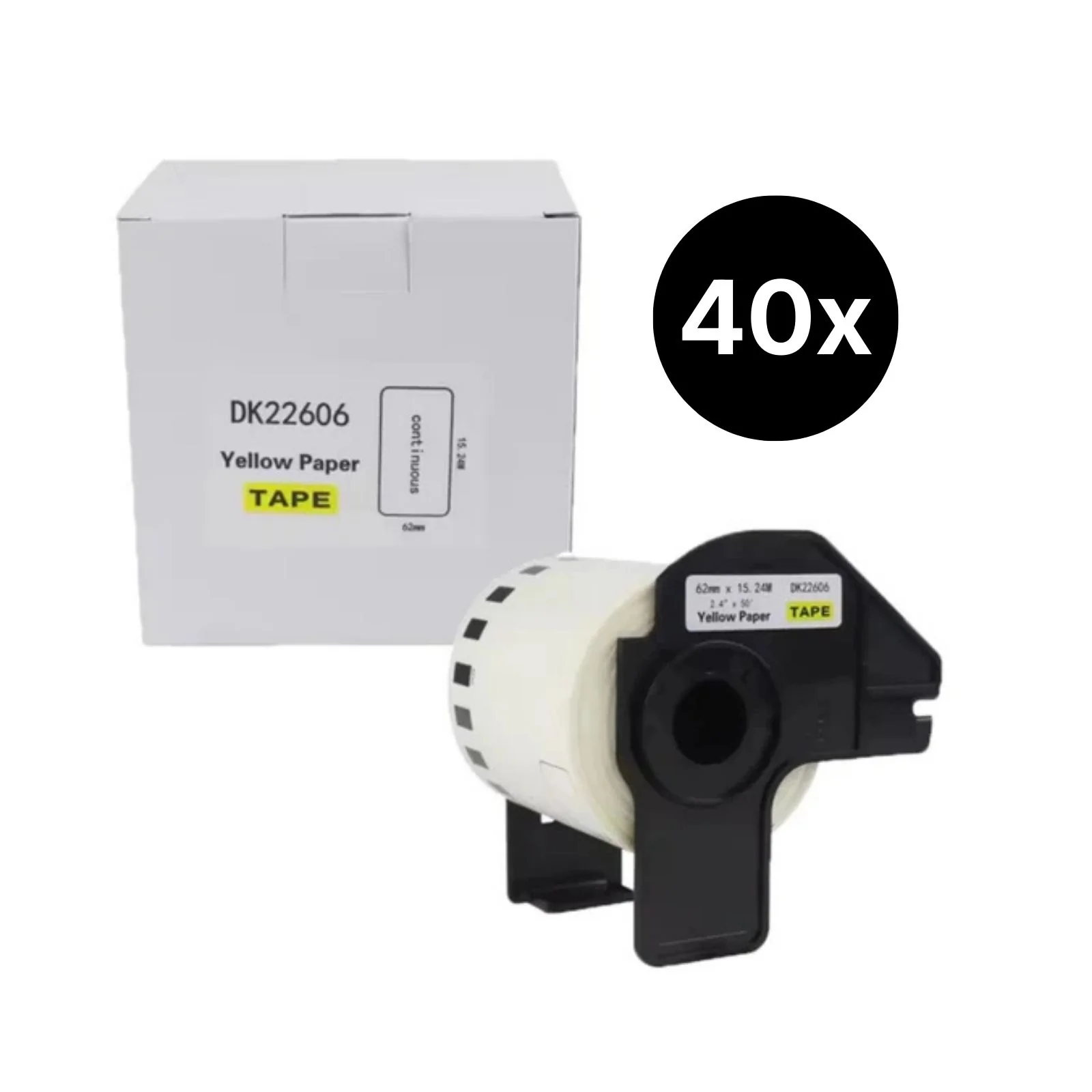 40er-Set Alternative Etikettenrolle zu Brother DK-22606 Etiketten