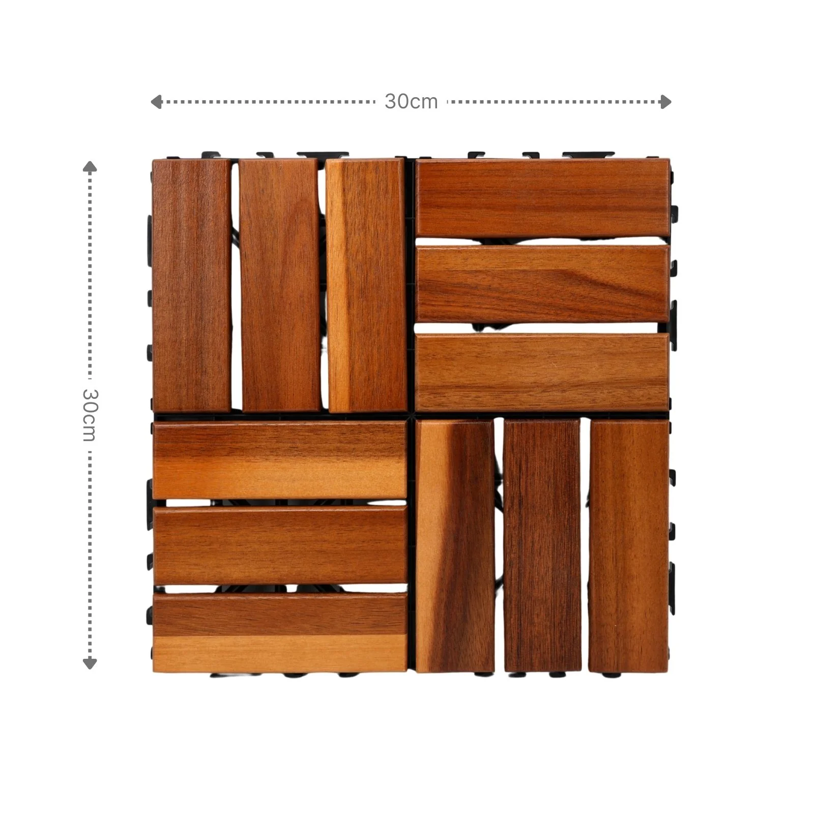 4er-Set Akazienholz-Fliesen Holzfliesen Bodenplatten Klickfliesen - Image 8