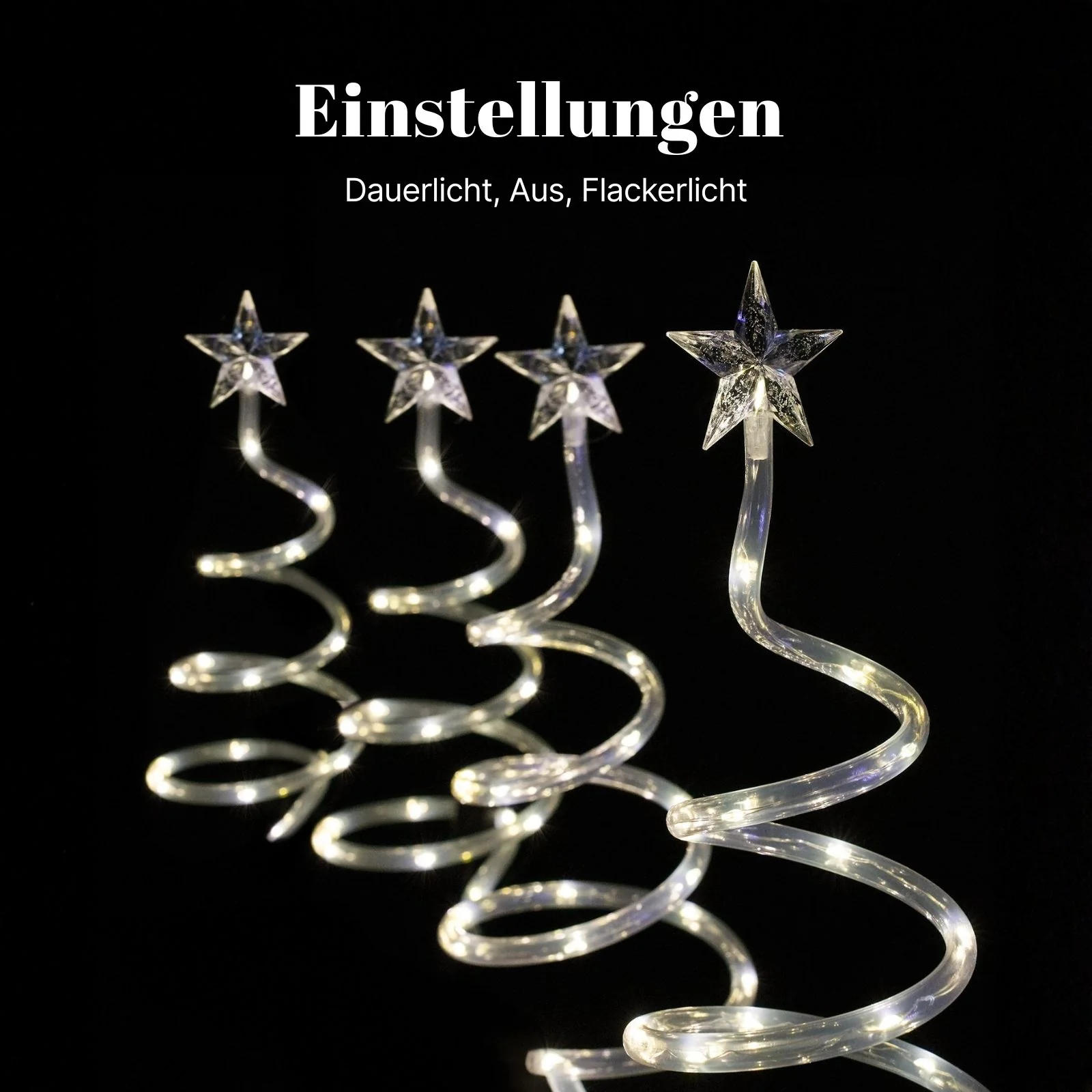 4er-Set LED Solar-Spiralbaum Solarleuchte Lichterkette Weihnachtsdeko - Image 4