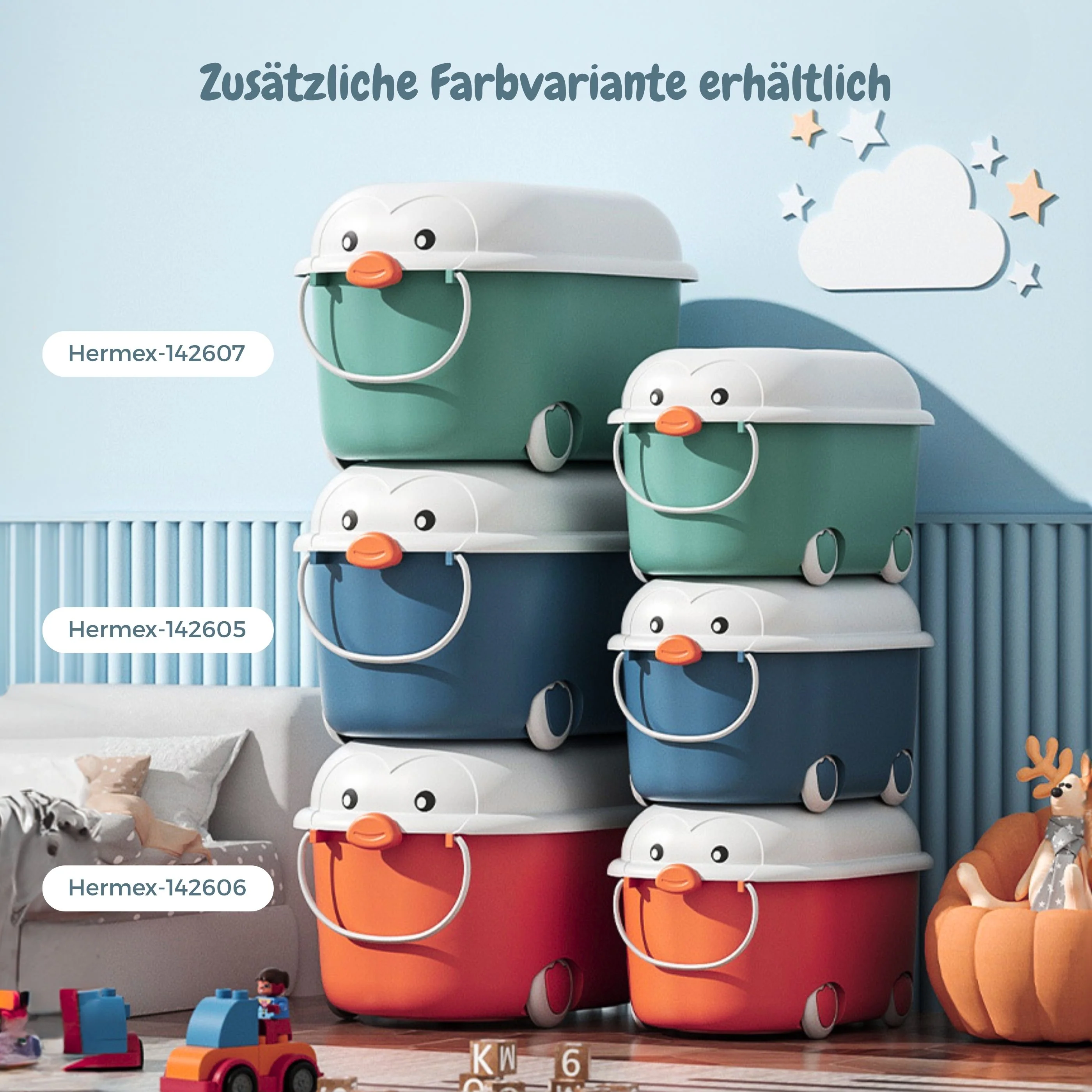 4er-Set Spielzeugkiste Truhe Organizer Spielzeug-Aufbewahrungsbox - Image 8