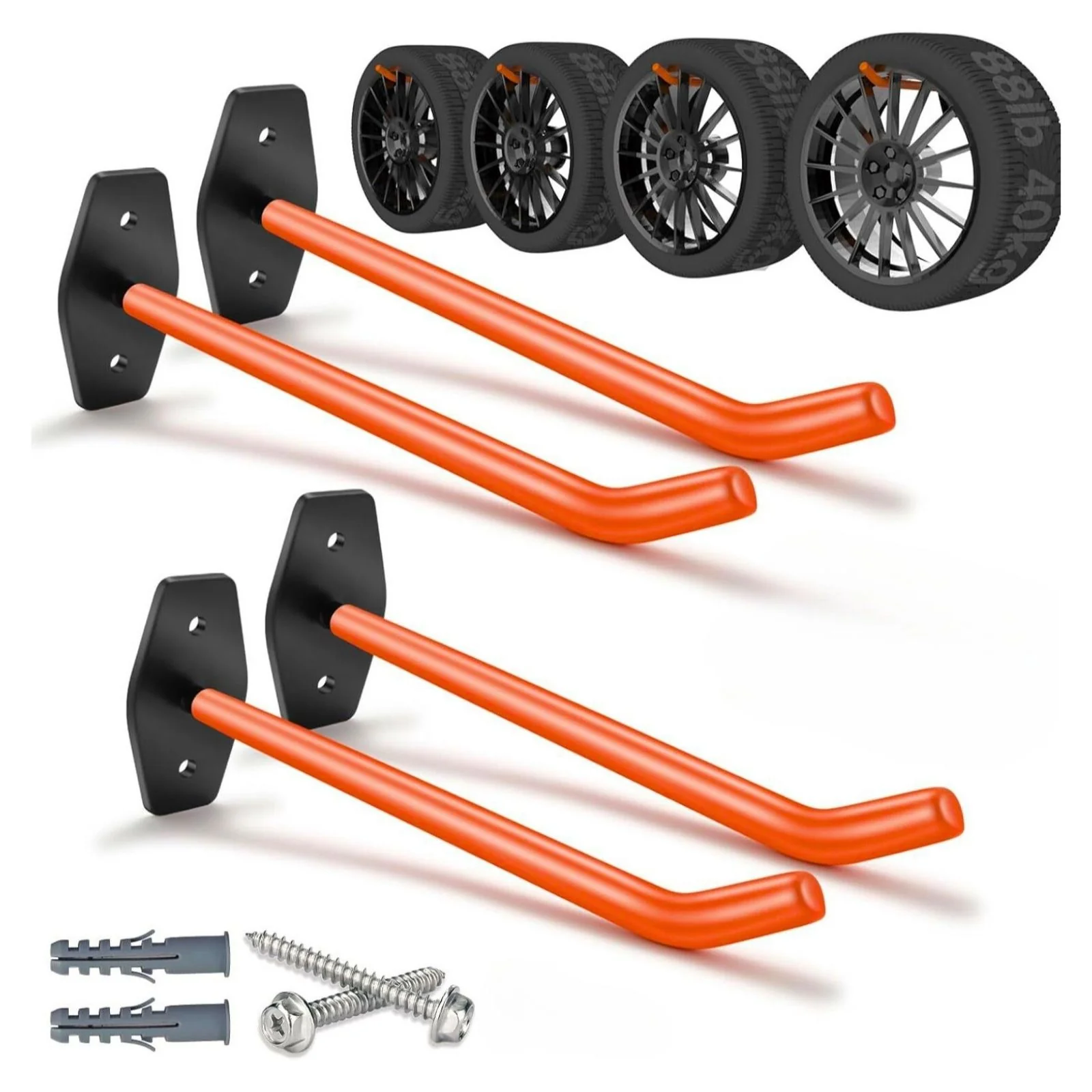 4er Set Wandhaken Reifen-Wandhalterung Autoreifen-Halterung Aufbewahrungshaken - Image 2