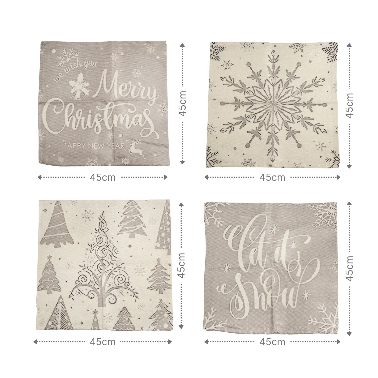 4er-Set Weihnachts-Kissenbezug Dekokissen-Bezug Zier-Bezug Kissenhülle - Image 6