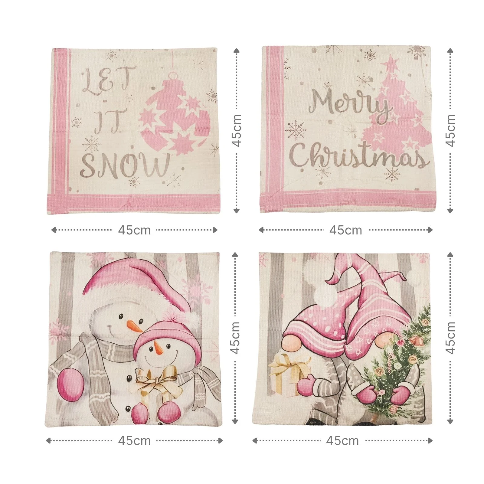 4er-Set Weihnachts-Kissenbezug Kissenhülle Dekokissen-Bezug Zier-Bezug - Image 6