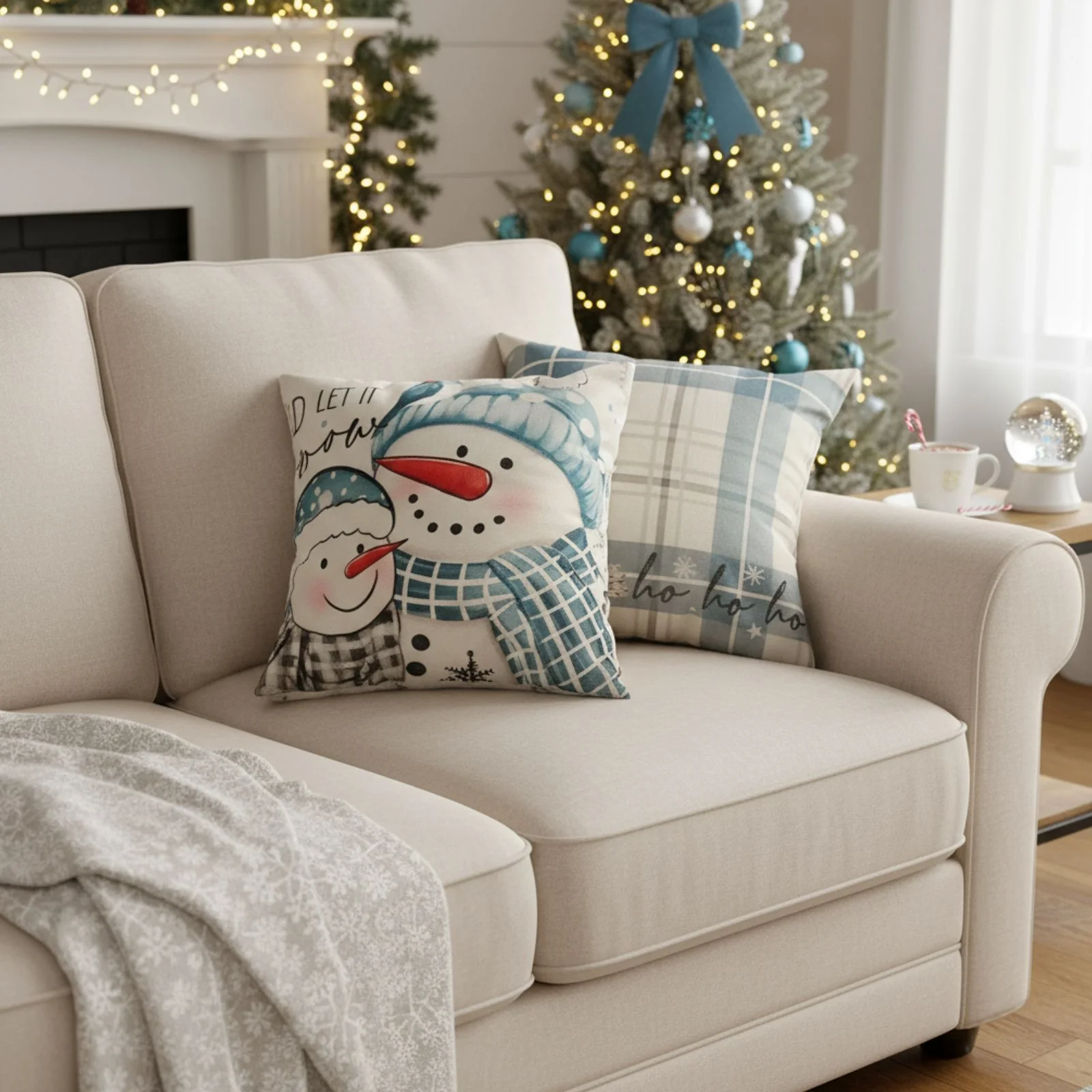4er-Set Weihnachts-Kissenbezug Zier-Bezug Kissenhülle Dekokissen-Bezug - Image 5